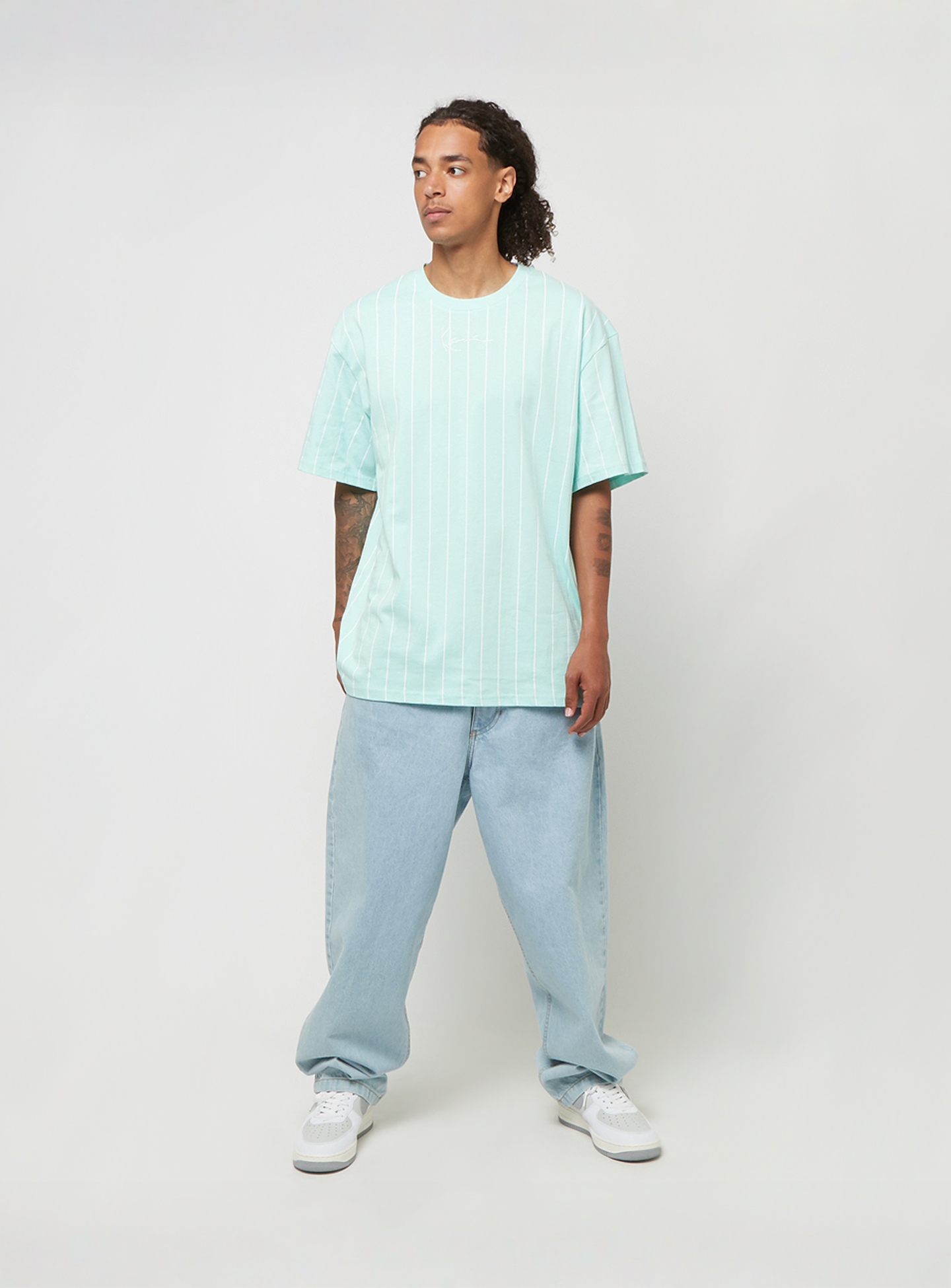 Karl Kani, Small Signature Essential Pinstripe Tee, turquoise, Image 4 of 4