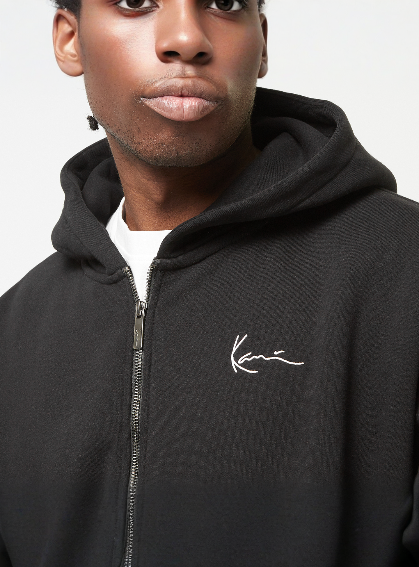 Karl Kani, Chest Signature Essential Oversized Zip Hoodie, black, Image 3 of 4