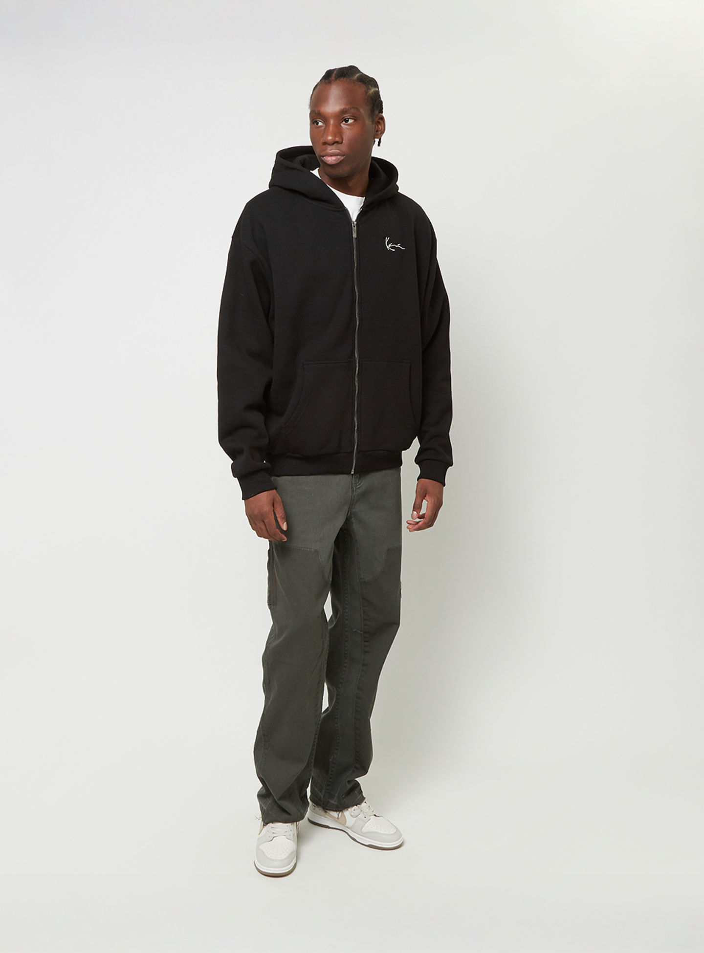 Karl Kani, Chest Signature Essential Oversized Zip Hoodie, black, Image 4 of 4