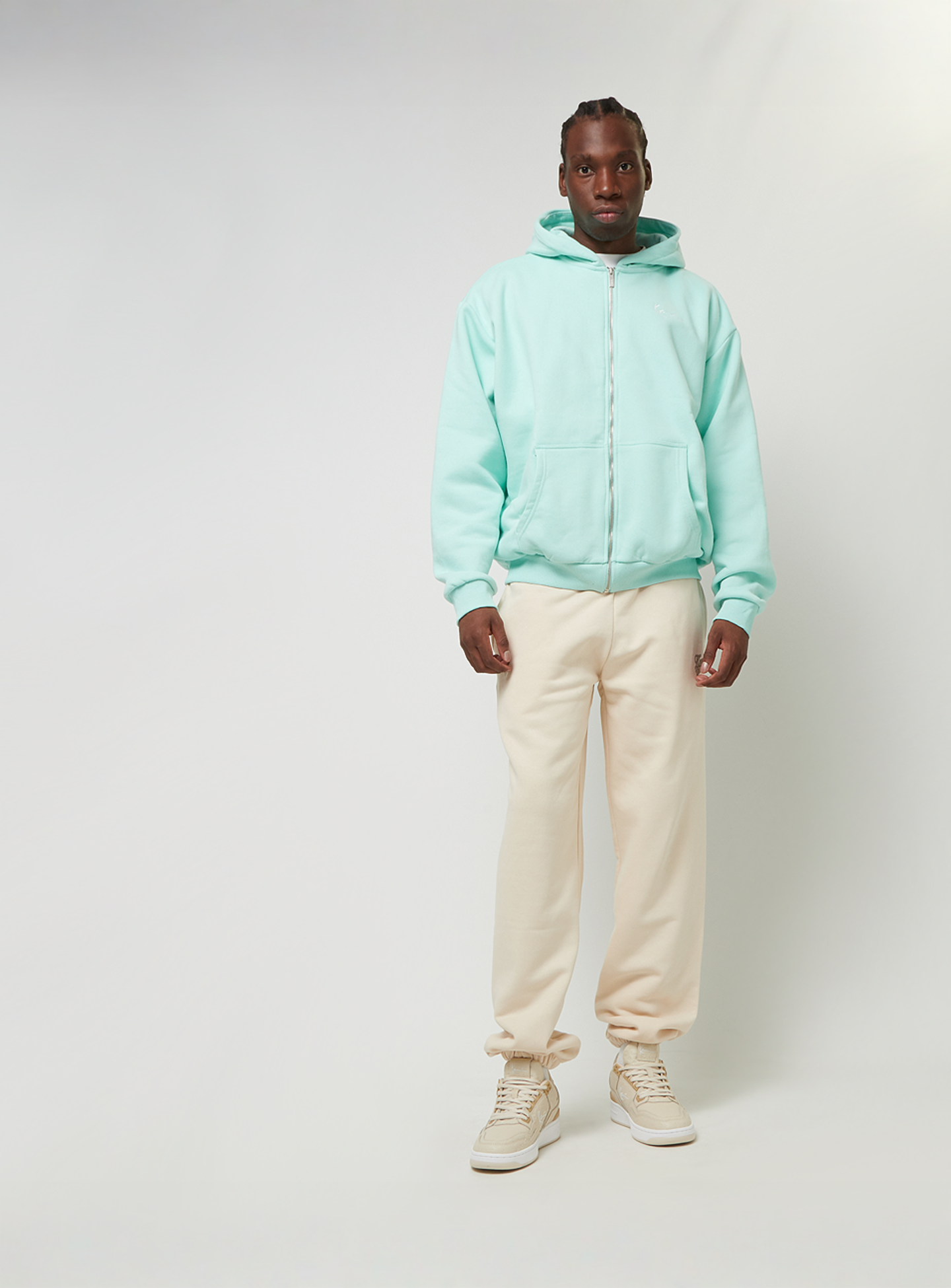 Karl Kani, Small Signature Essential Oversized Zip Hoodie, turquoise, Image 4 of 4