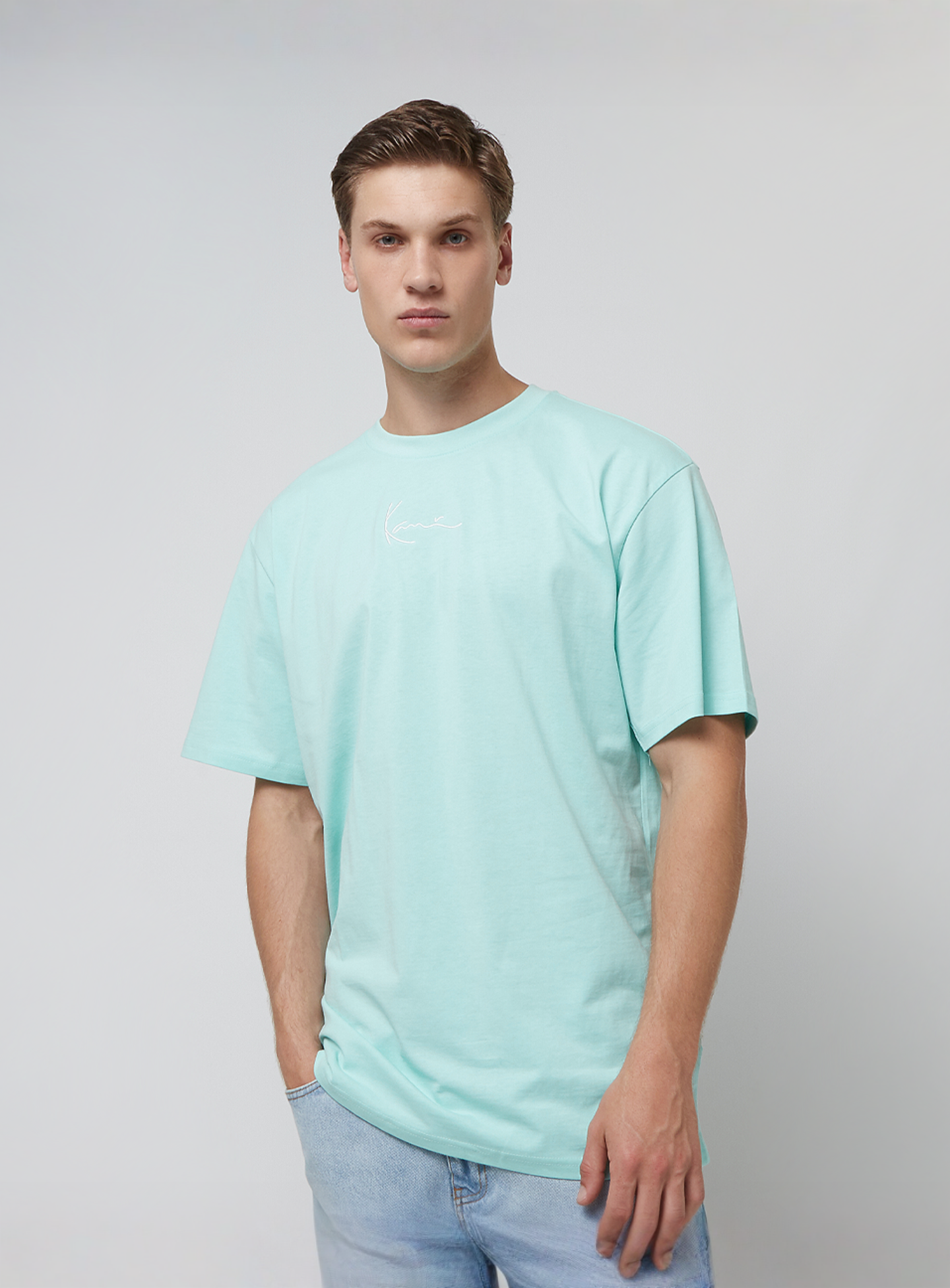 Karl Kani, Small Signature Essential Tee, turquoise, Image 1 of 4