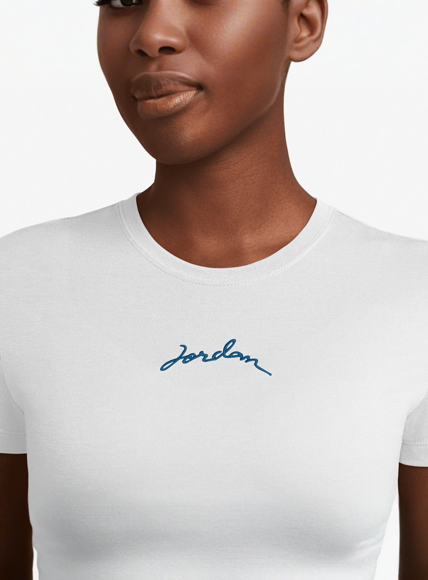Jordan, Short Sleeve Graphics Slim Crop Tee, white, Image 3 of 3