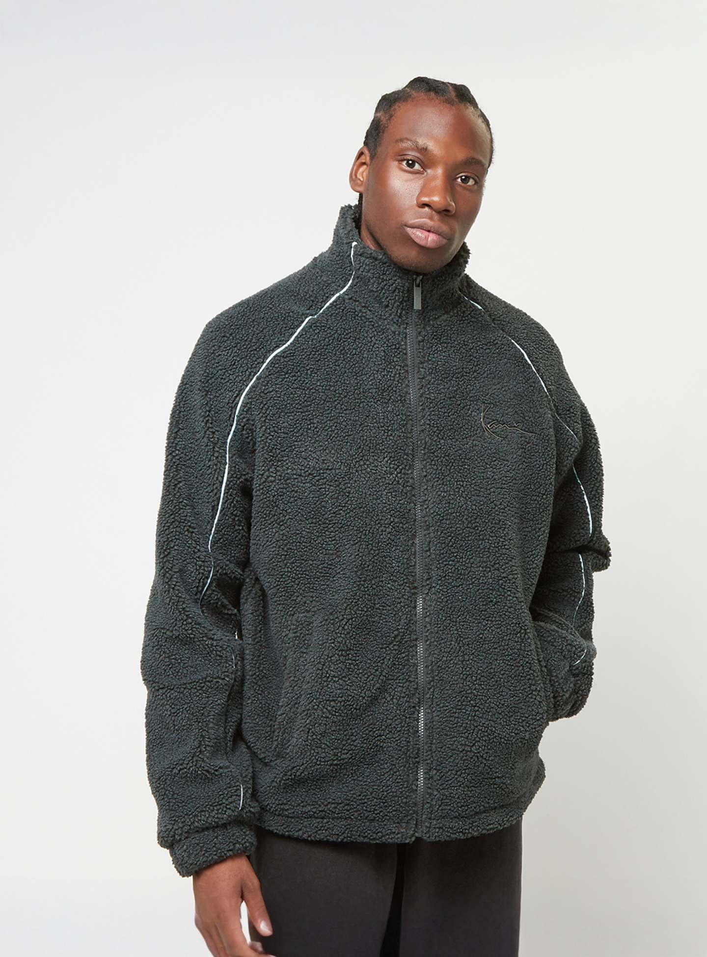 Karl Kani, Metal Signature Teddy Jacket, grey, Image 1 of 4