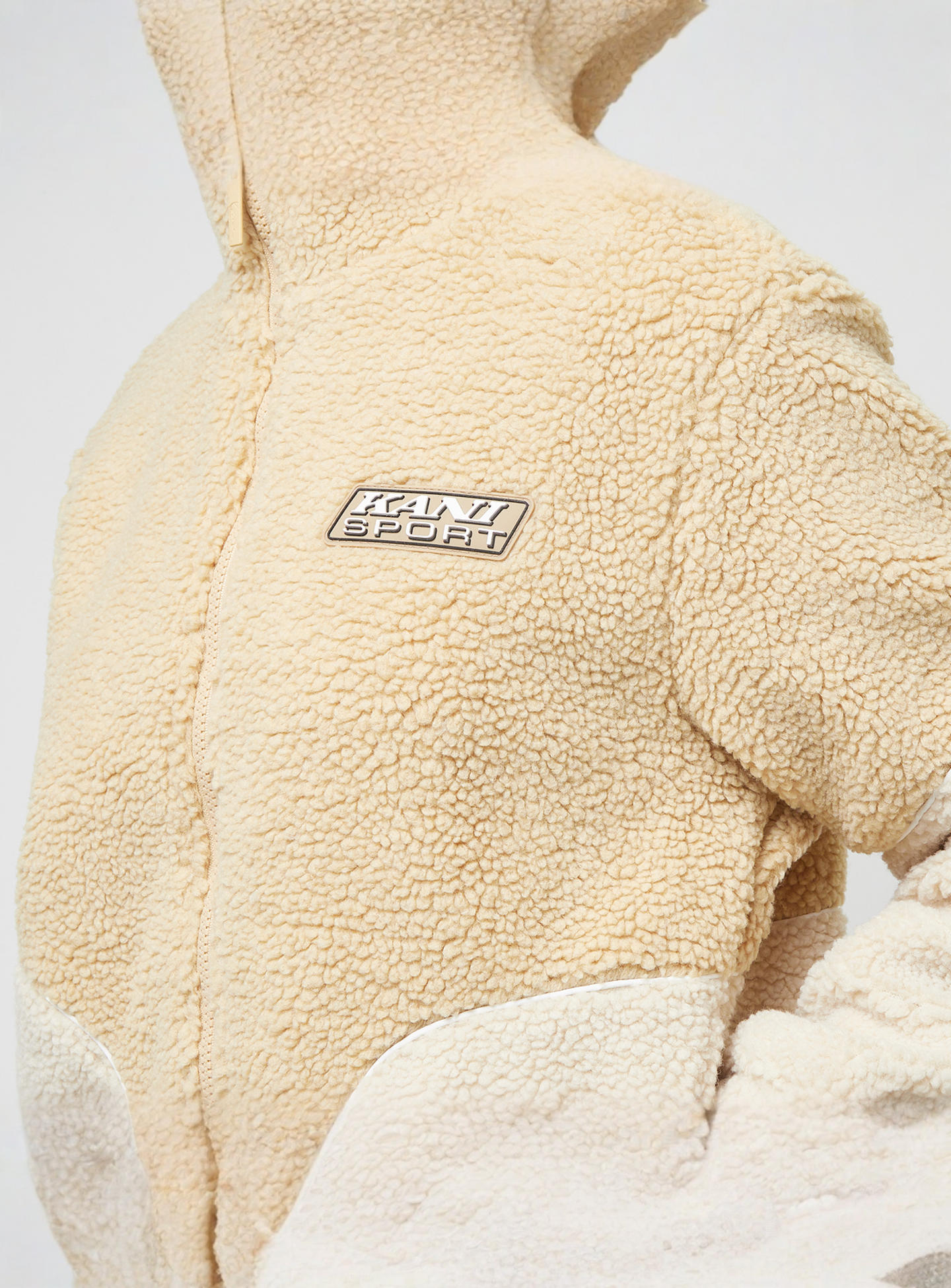 Karl Kani, Sport Patch Teddy Block Trackjacket, beige, Image 3 of 4