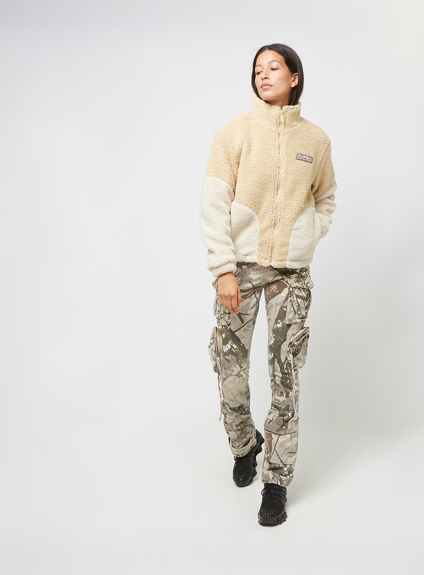 Karl Kani, Sport Patch Teddy Block Trackjacket, beige, Image 4 of 4