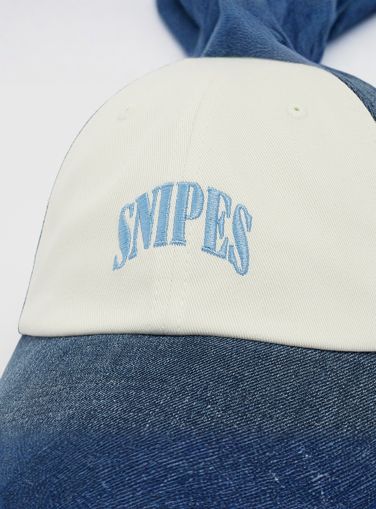 SNIPES, Serif Logo Contrast Panel Denim BBall Cap, blue, Image 4 of 4