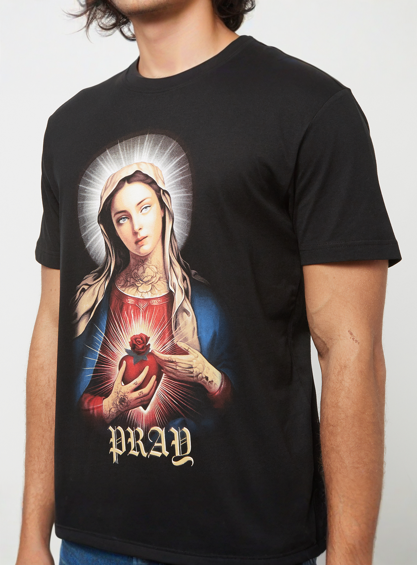 Mister Tee, Praying Mary Tee, black, Image 3 of 4
