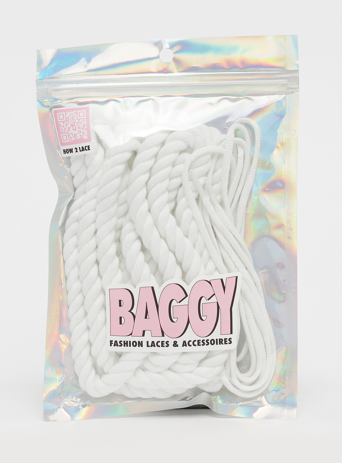 BAGGY, Rope Laces 10mm Set 120cm, white, Image 1 of 2