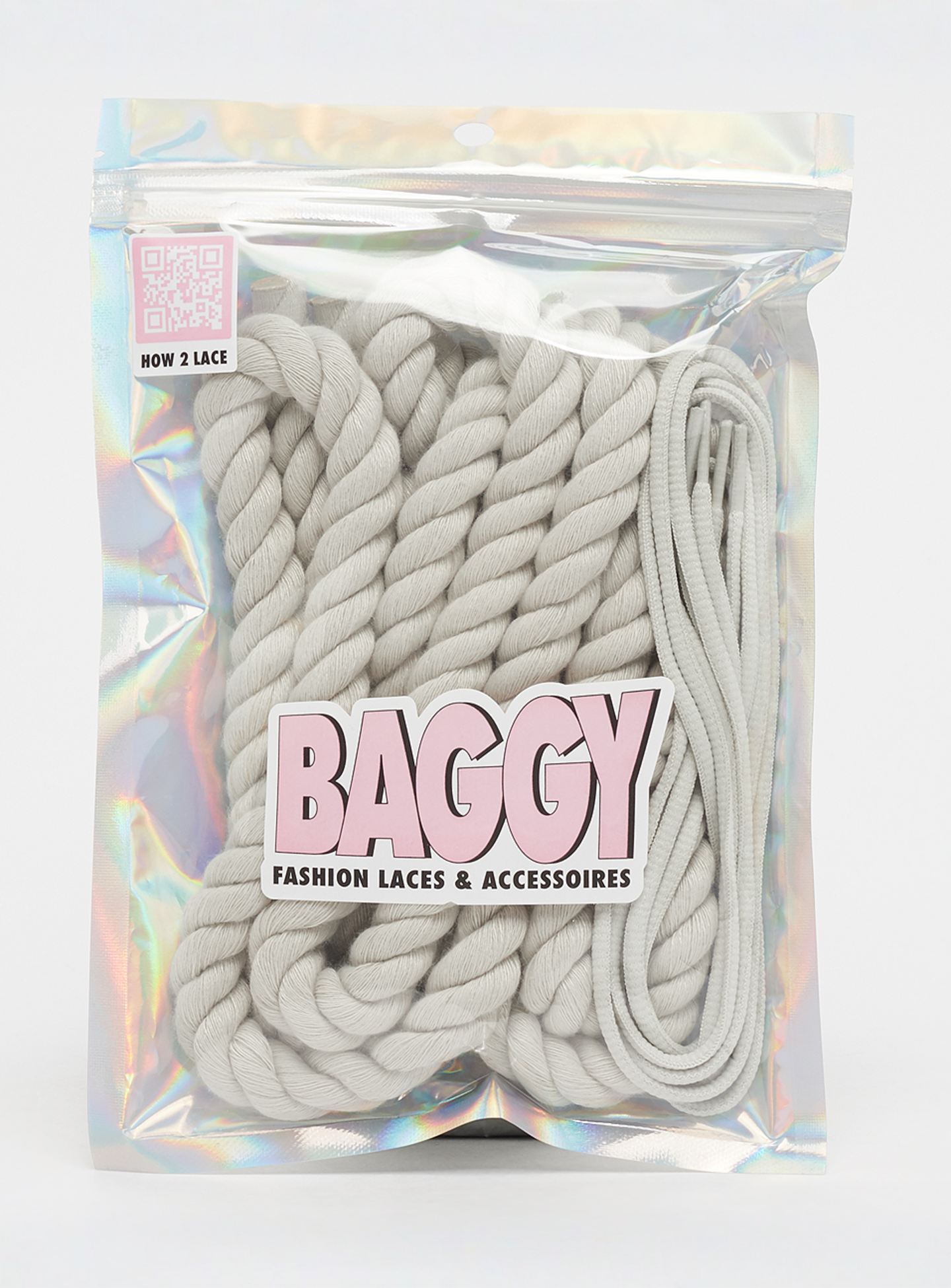 BAGGY, Rope Laces 14mm Set 120cm, grey, Image 1 of 2