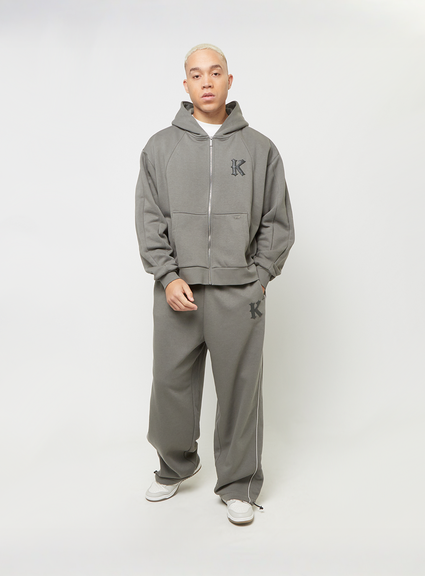 Karl Kani, Boxy Full Zip Hoodie, grey, Image 4 of 4