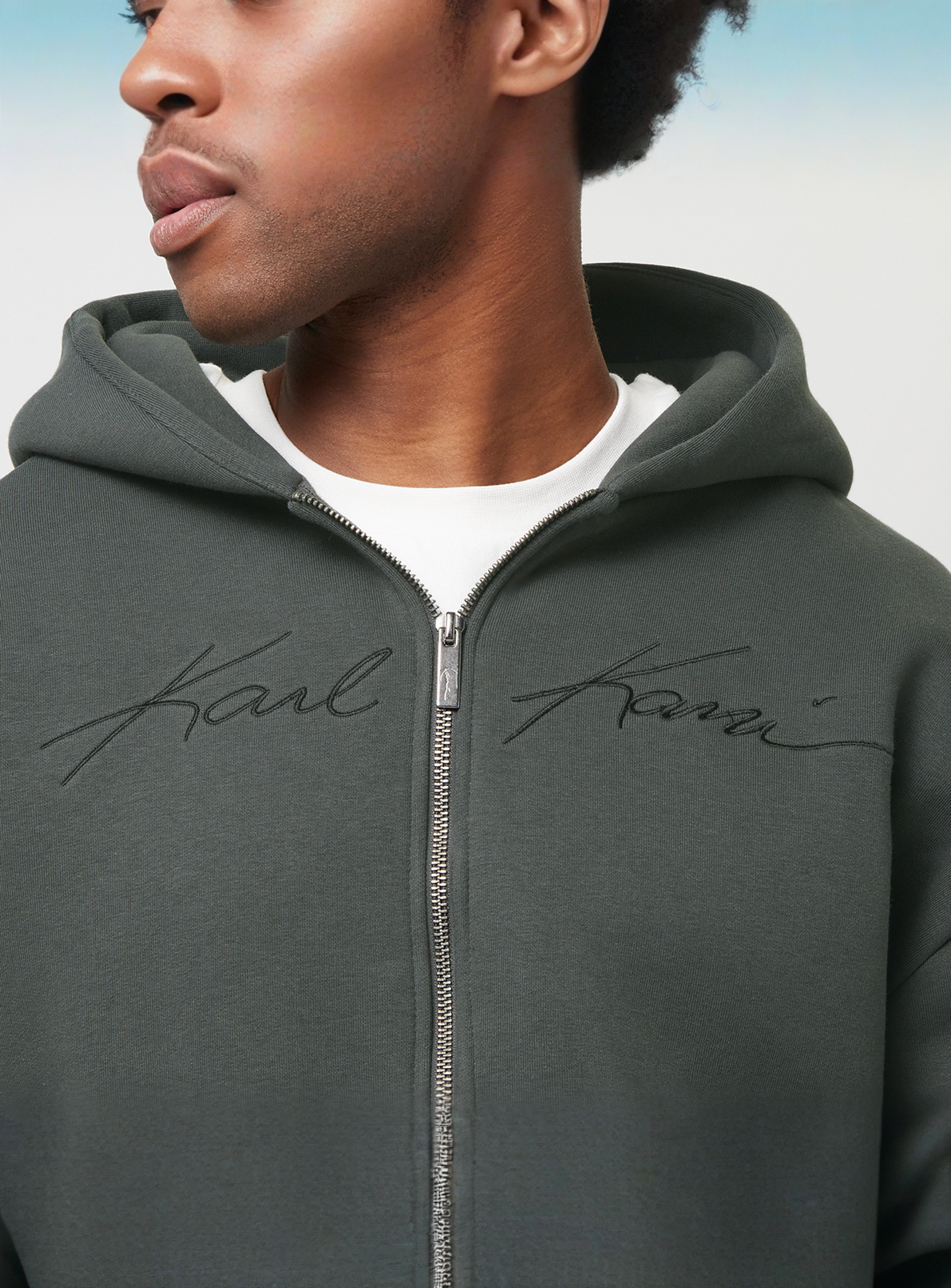 Karl Kani, Autograph Heavy Sweat OS Ziphoodie, grey, Image 3 of 4