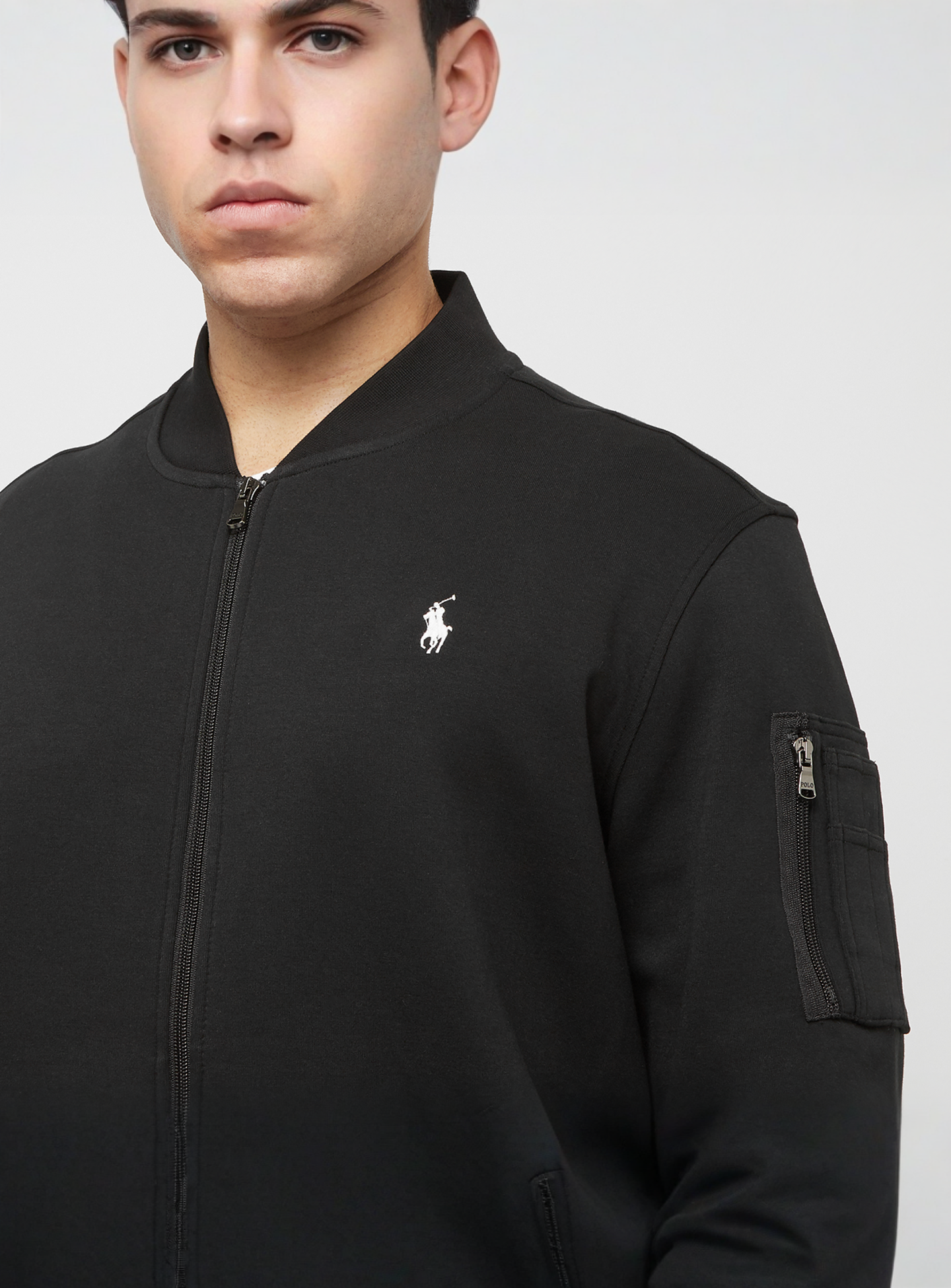 Polo Ralph Lauren, Double-Knit Bomber Jacket, black, Image 3 of 5