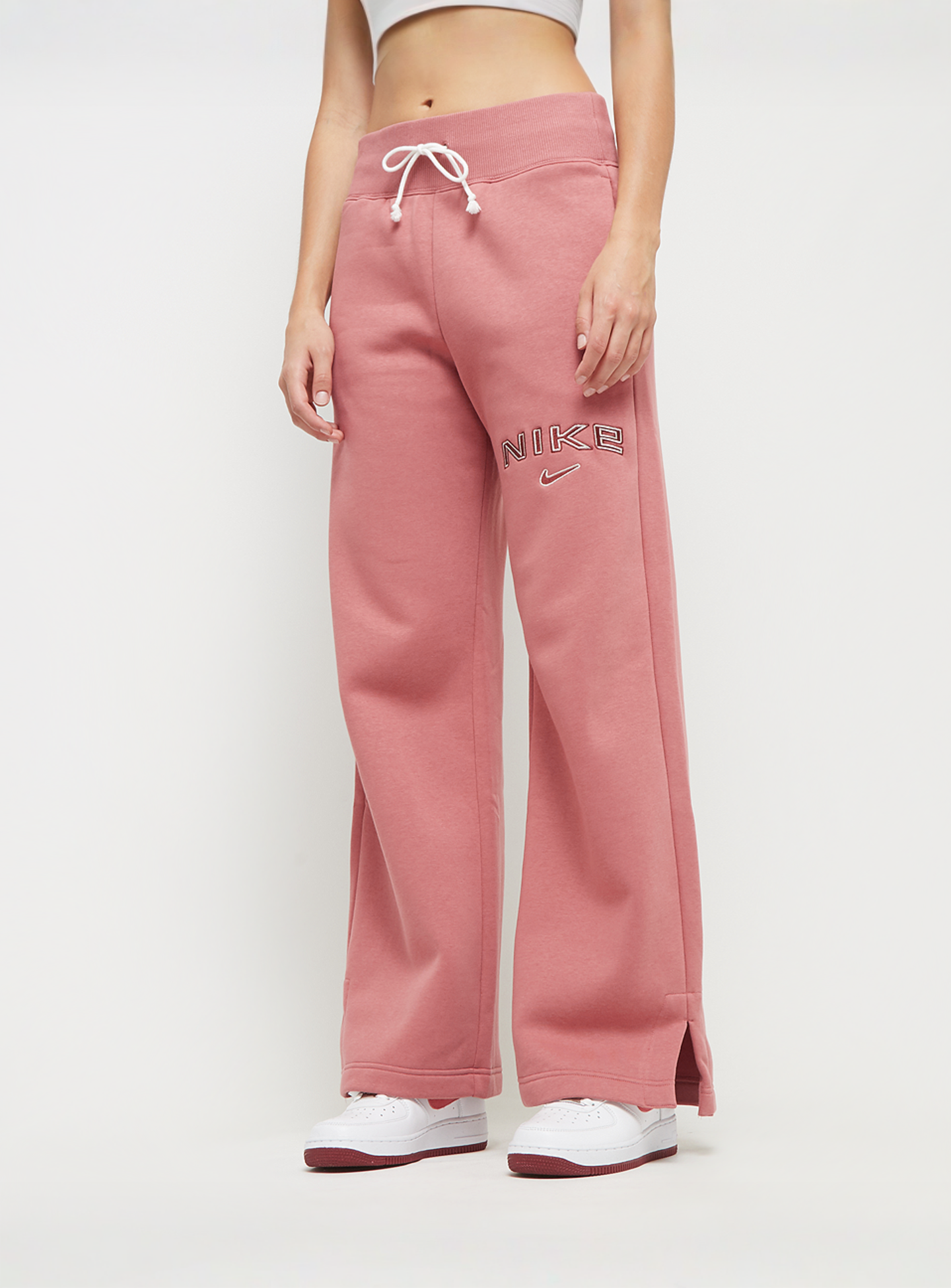 Nike, Sportswear Phoenix High-Rise Logo Wide Leg Pants, light pink, Image 1 of 4