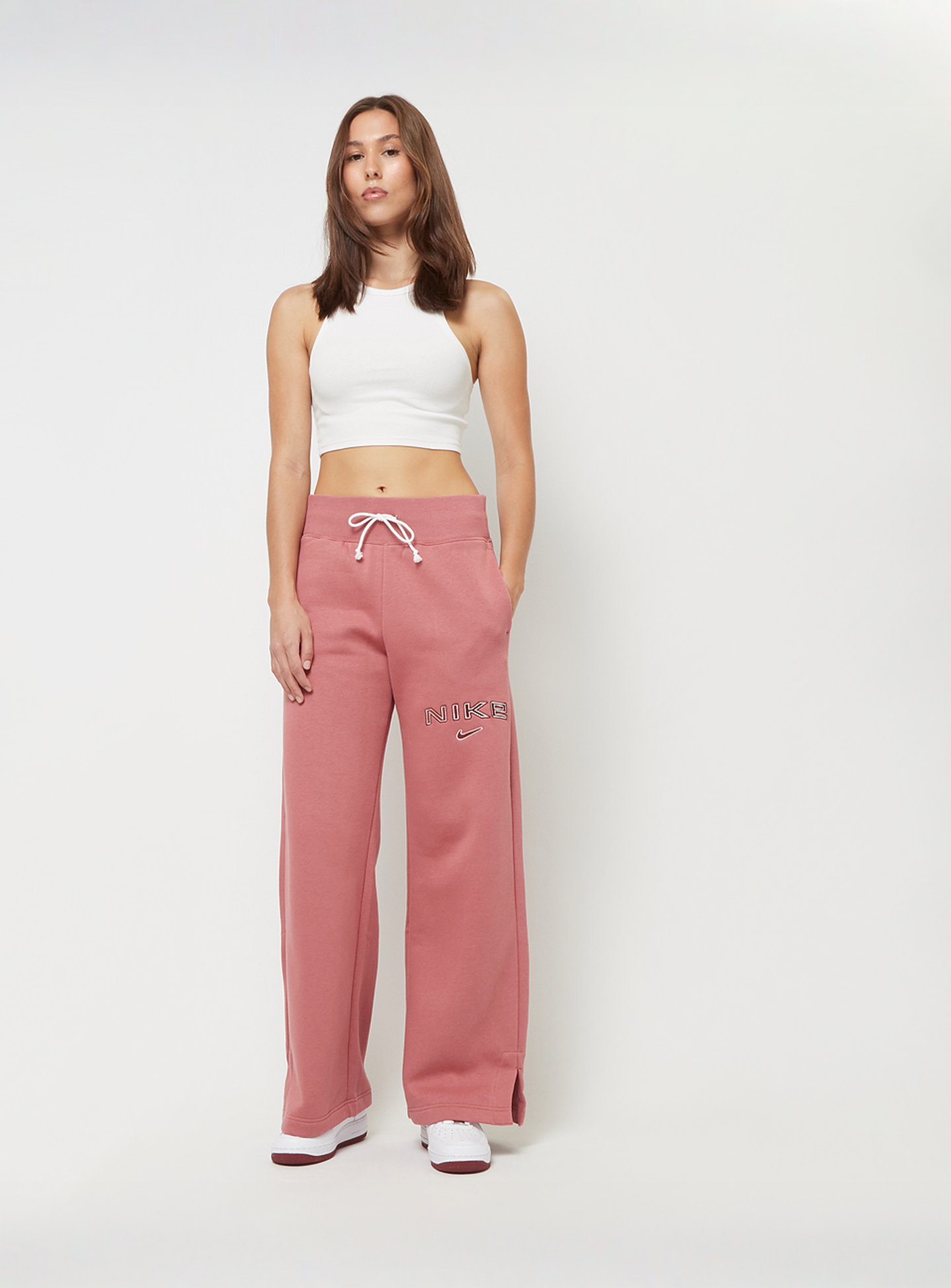 Nike, Sportswear Phoenix High-Rise Logo Wide Leg Pants, light pink, Image 4 of 4