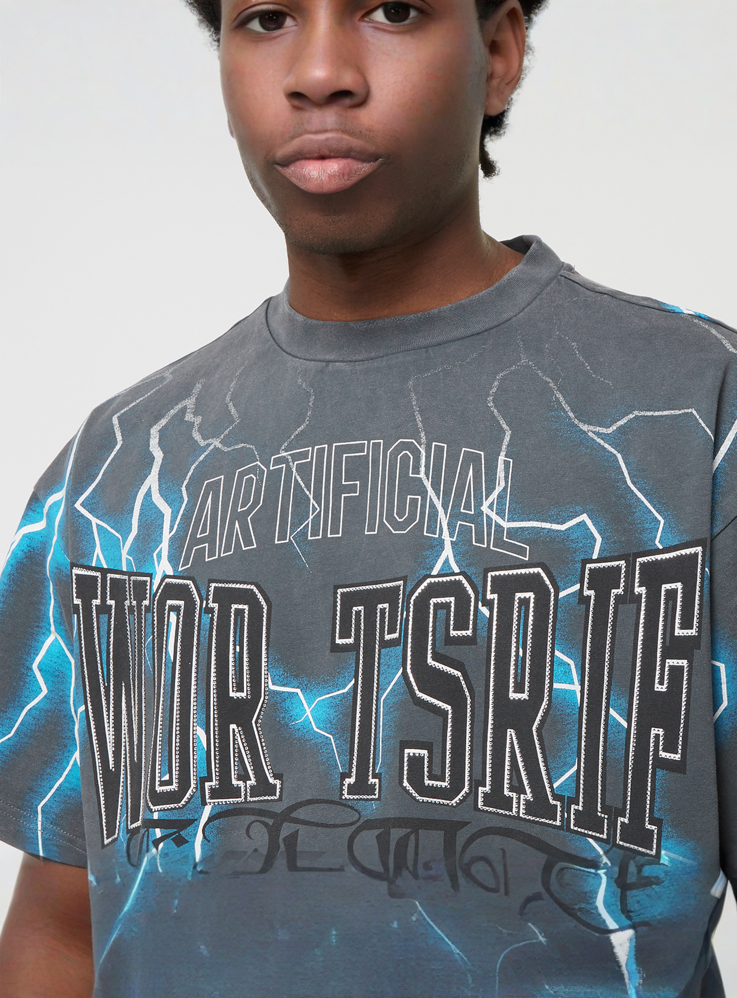First Row, Premium Tee W/Rhinestone, grey, Image 3 of 6