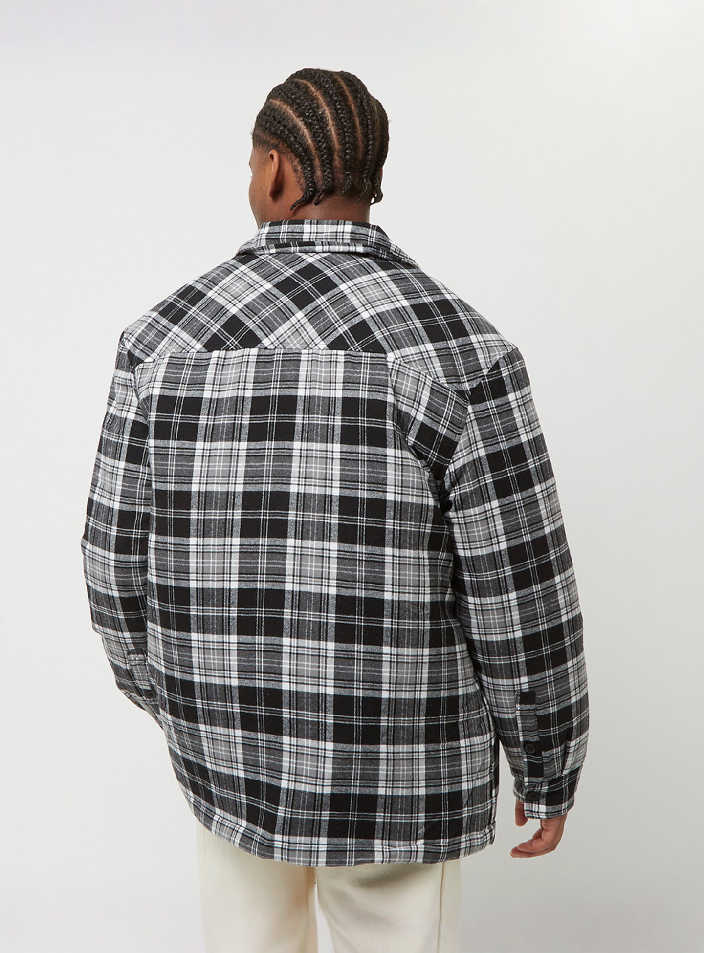 Urban Classics, Padded Checked Shirt Jacket, black, Image 2 of 5