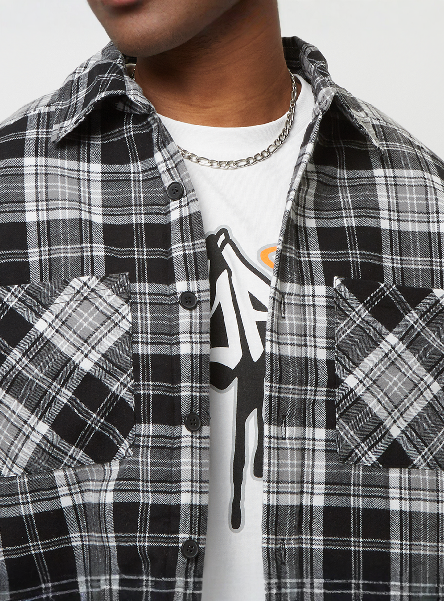 Urban Classics, Padded Checked Shirt Jacket, black, Image 3 of 5