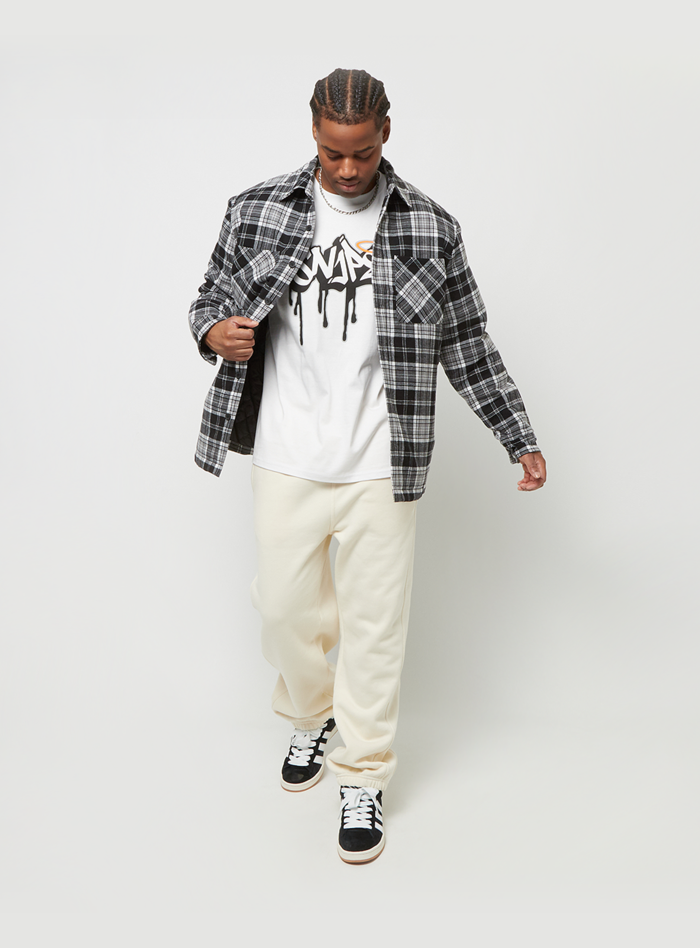Urban Classics, Padded Checked Shirt Jacket, black, Image 5 of 5