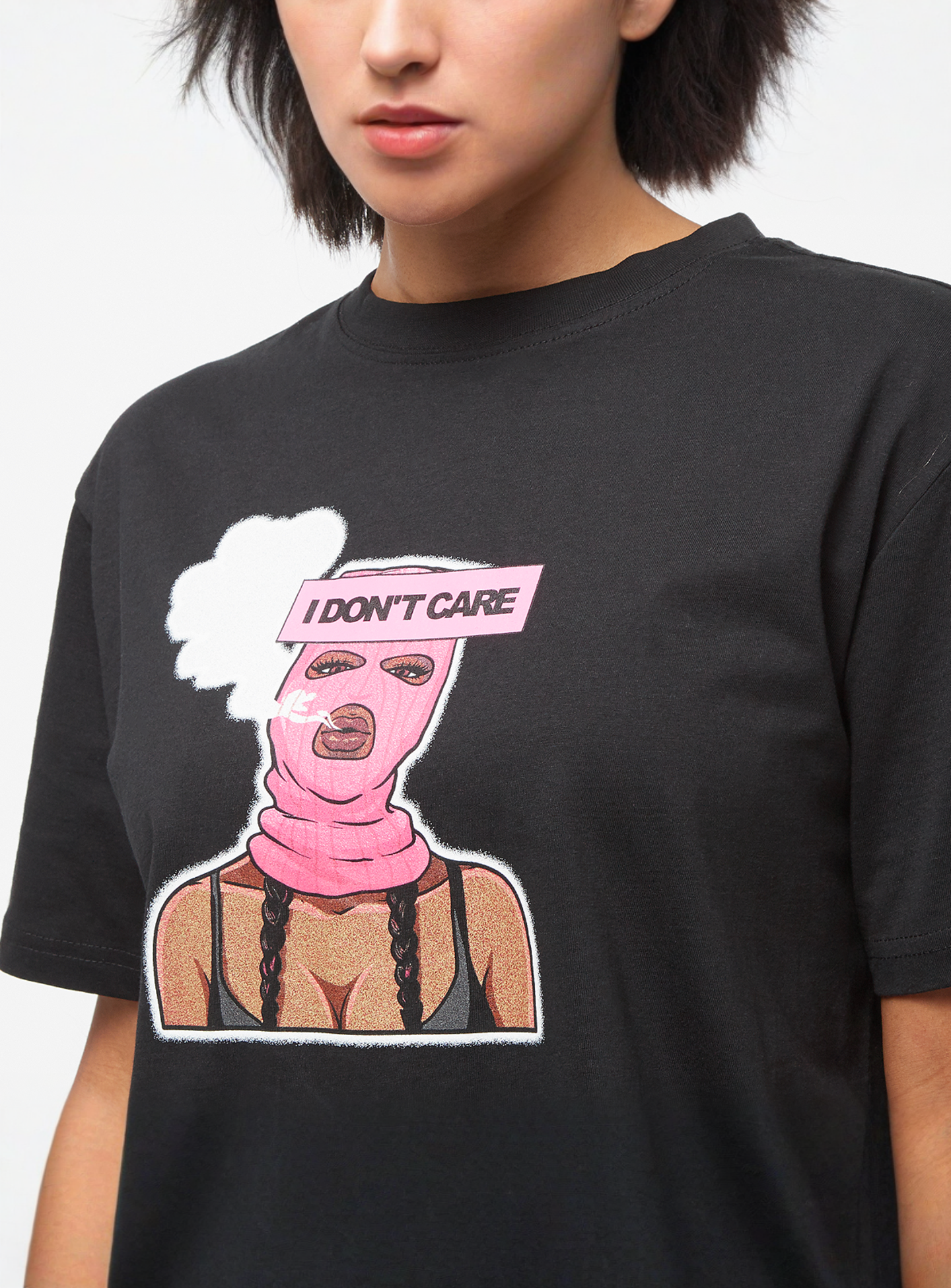 Miss Tee, I Don't Care Tee, black, Image 3 of 5