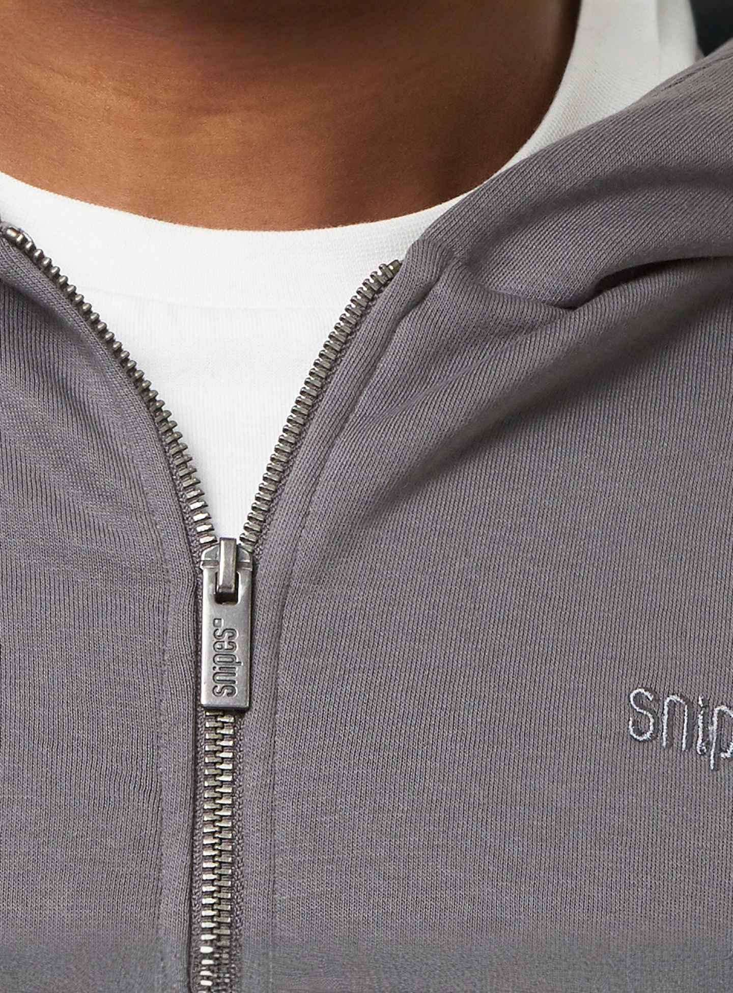 SNIPES, Small Logo Essential Oversized Zip Hoodie, grey, Image 3 of 4