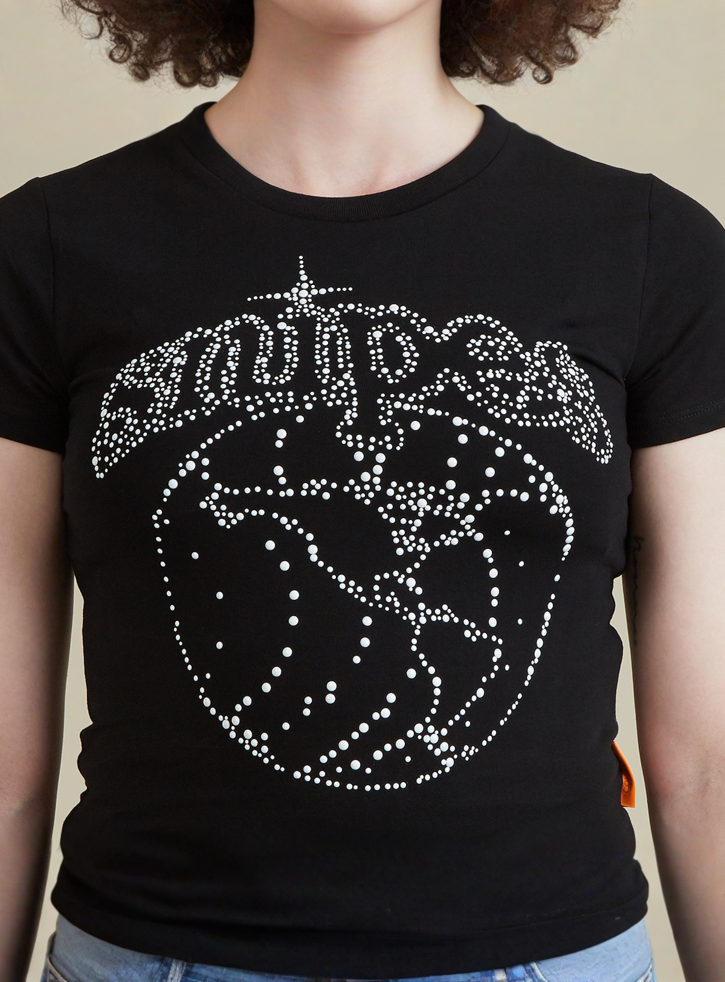 SNIPES, Globe Studs Baby Tee, black, Image 3 of 5