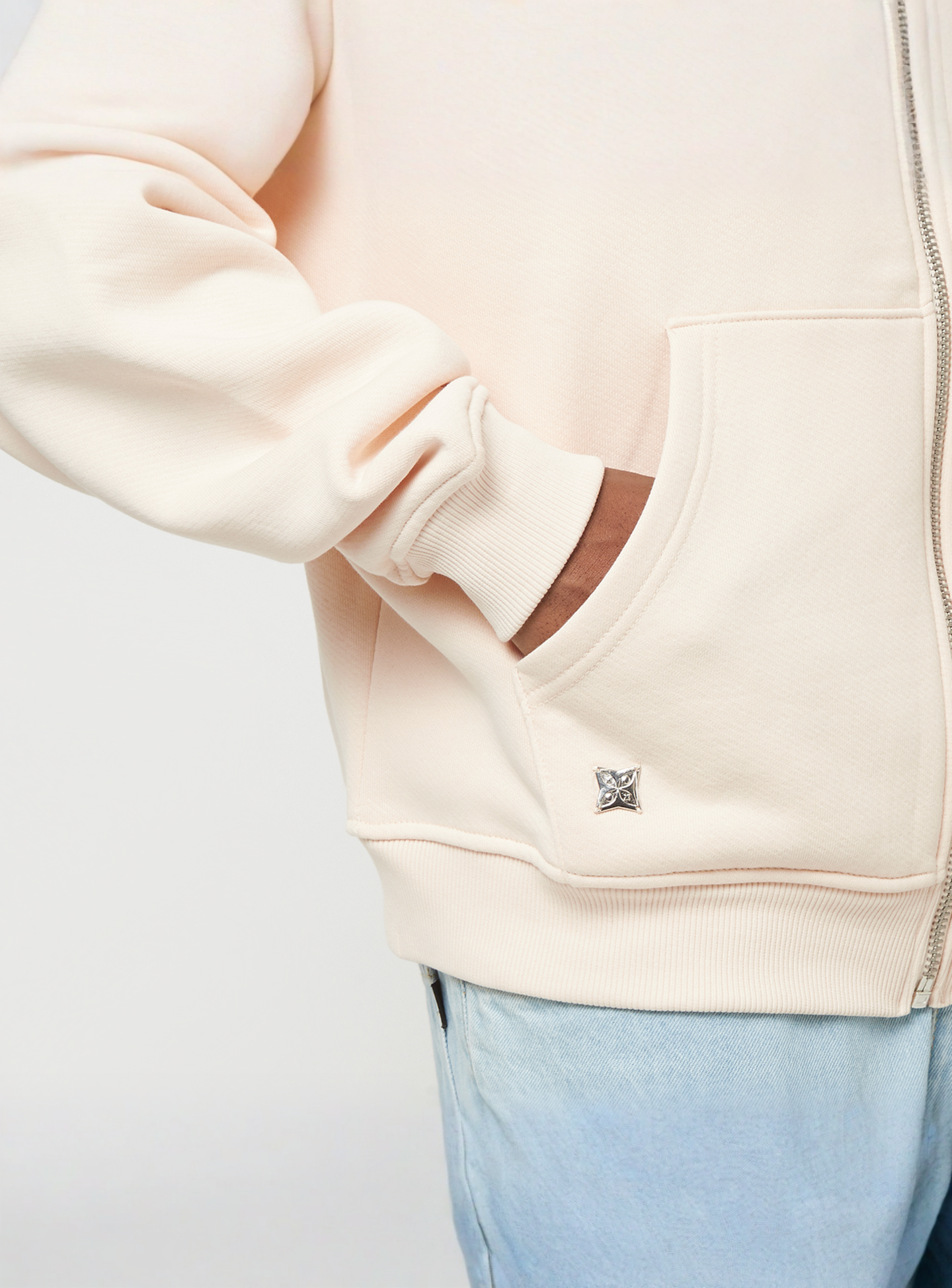 PEQUS, Ancient Love Story Zip-Hoodie, beige, Image 4 of 6