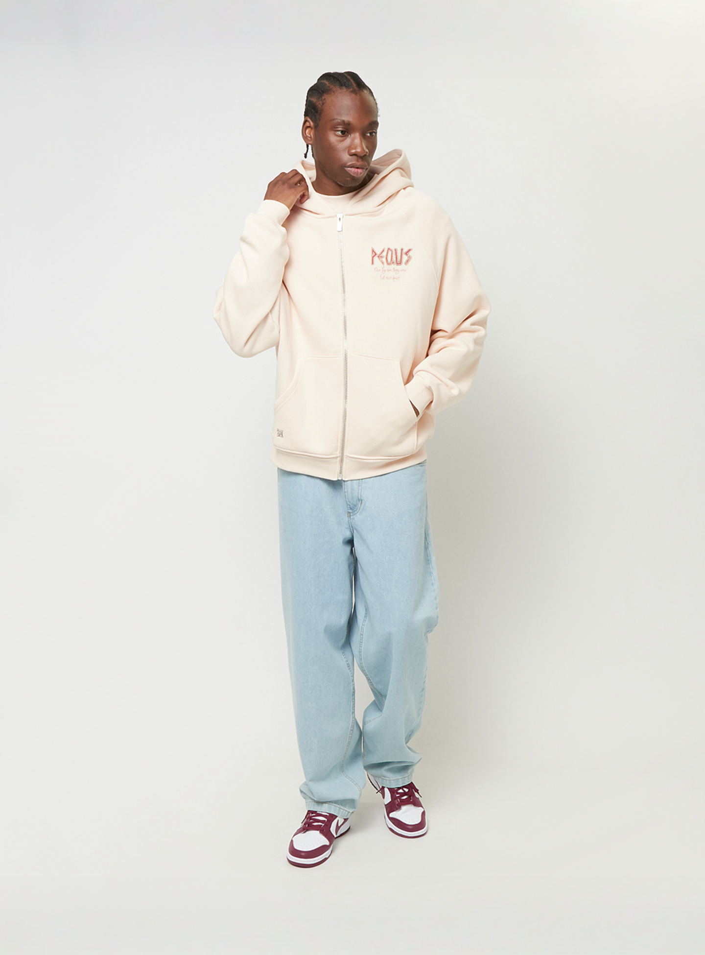 PEQUS, Ancient Love Story Zip-Hoodie, beige, Image 6 of 6