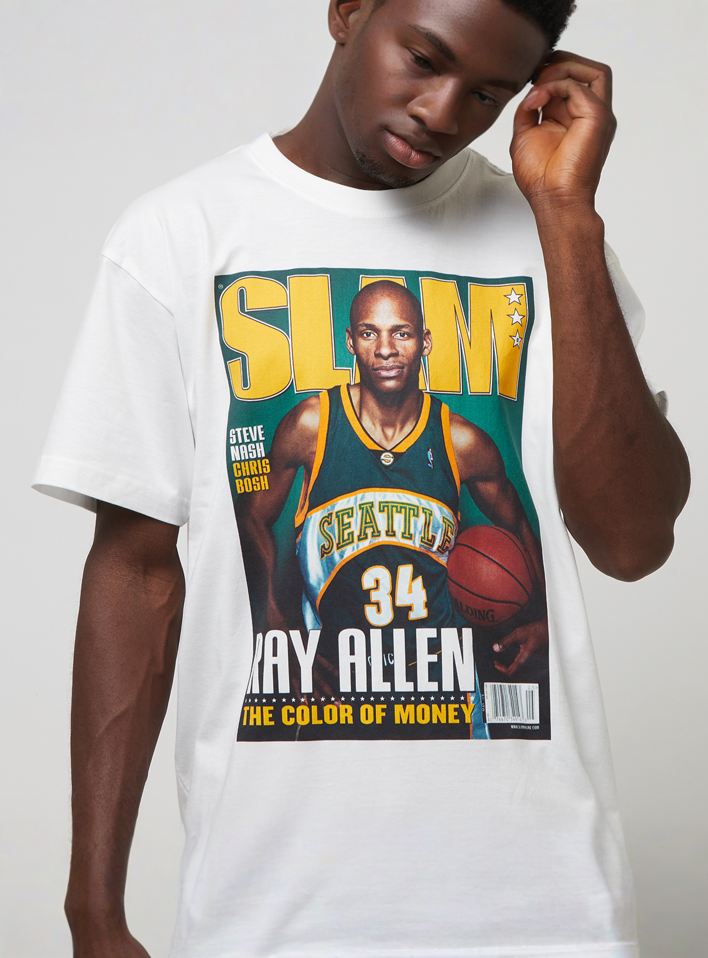 Mitchell & Ness, Slam Cover Tee Seattle Supersonics, white, Image 3 of 4