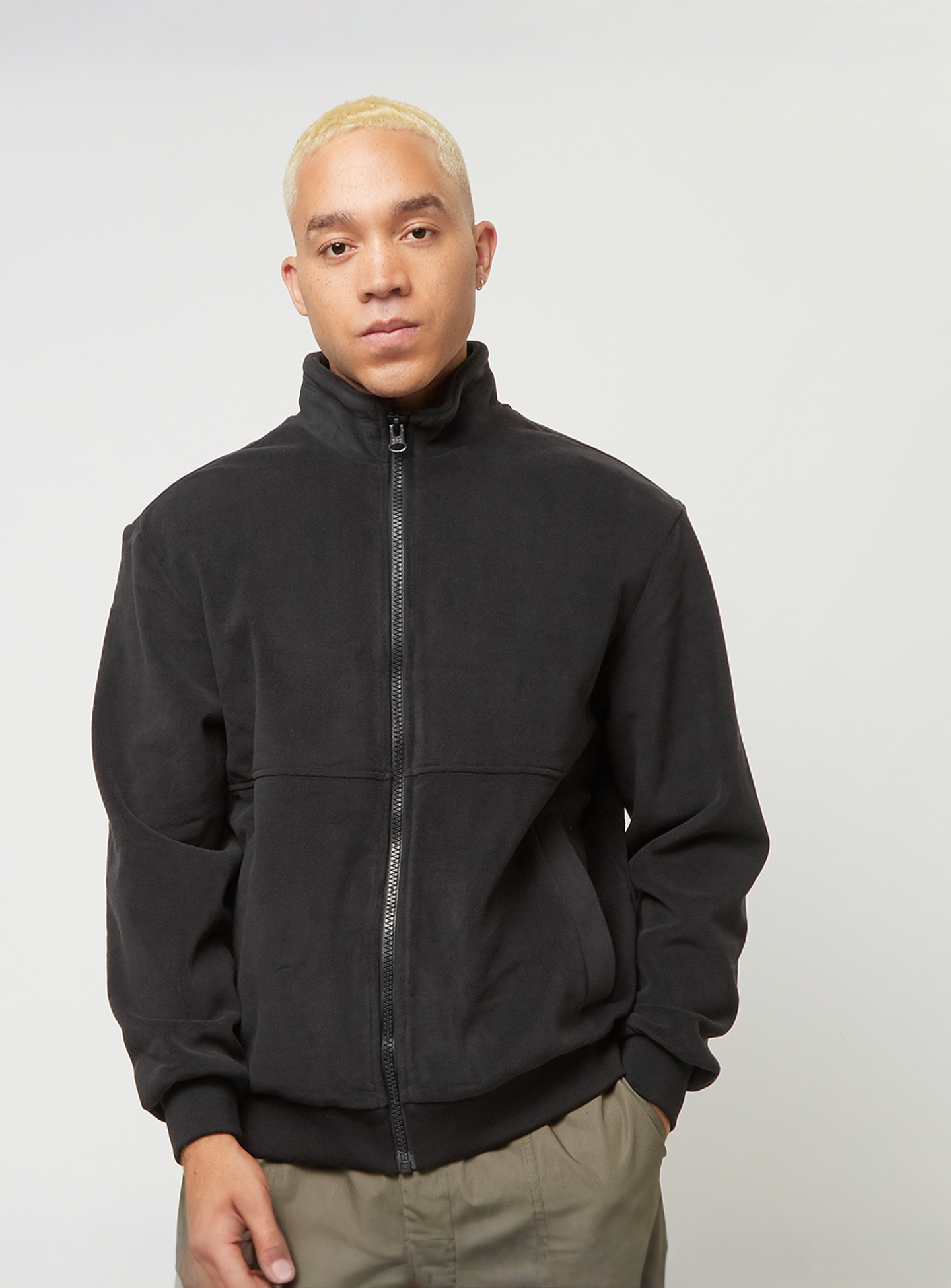 Urban Classics, Colour Block Polar Fleece Jacket, black, Image 1 of 4