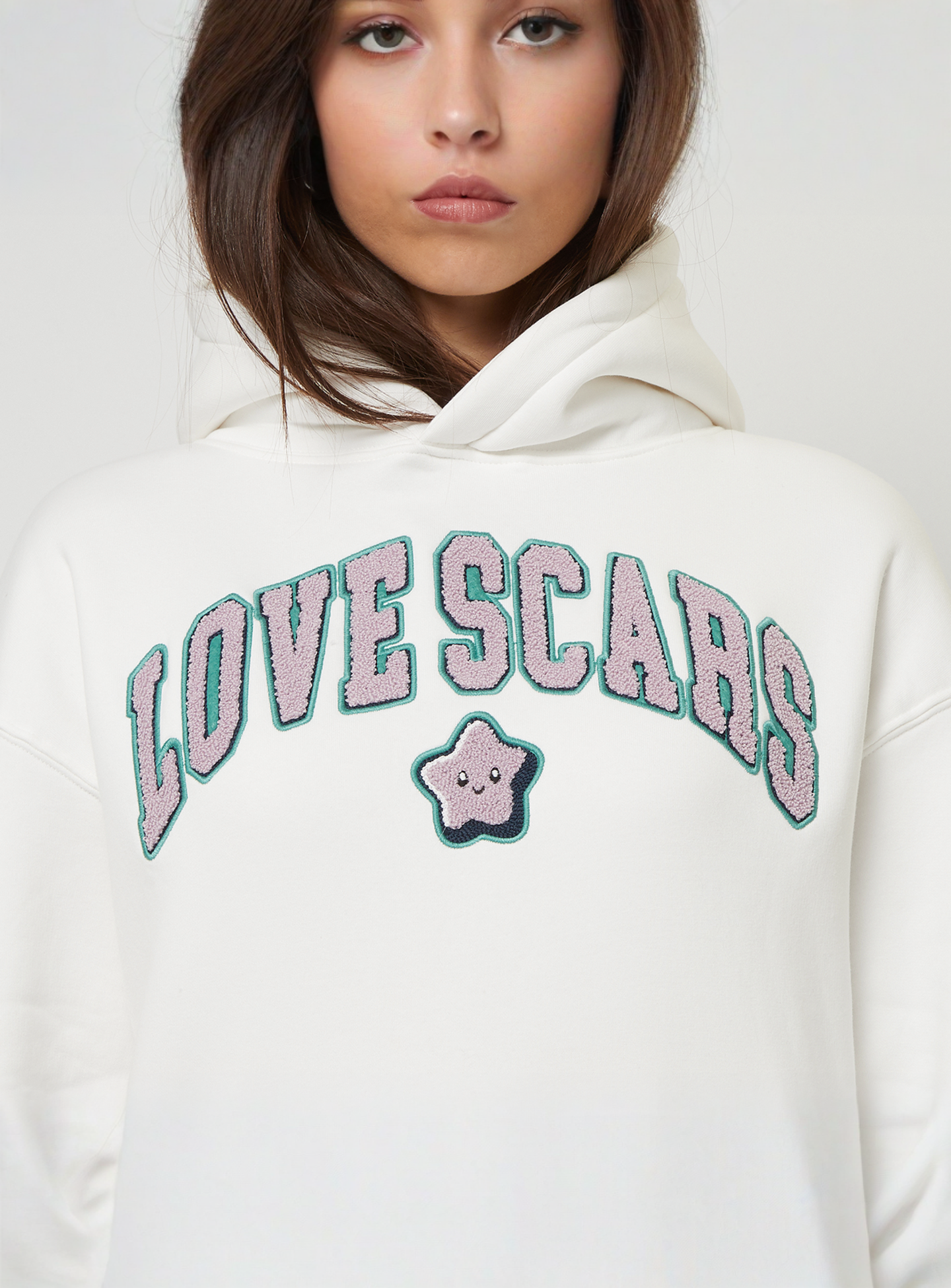 Love Scars, College Star Hoodie, white, Image 3 of 6