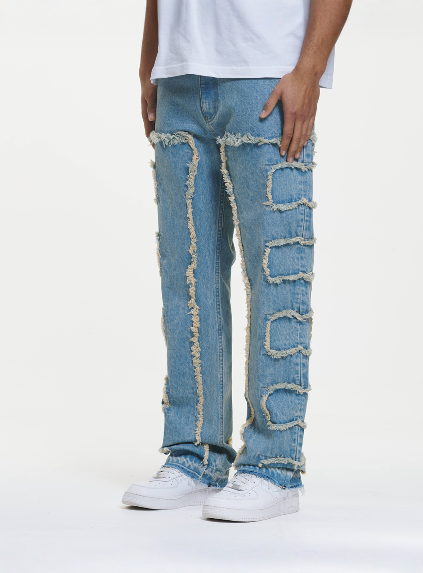 2Y STUDIOS, Kosa Destroyed Straight Jeans, blue, Image 1 of 6