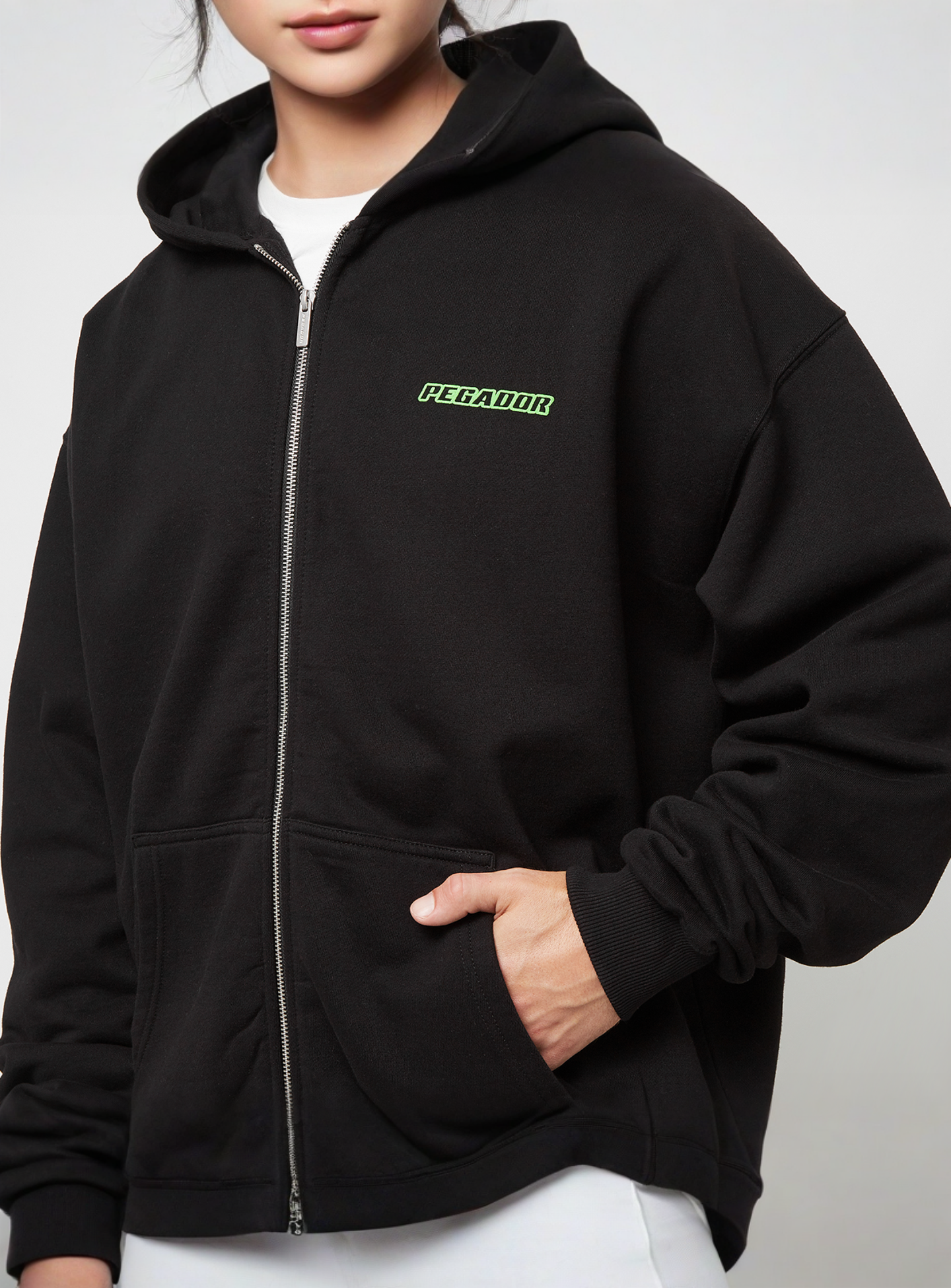 Pegador, Bowin Oversized Sweat Jacket, black, Image 3 of 5