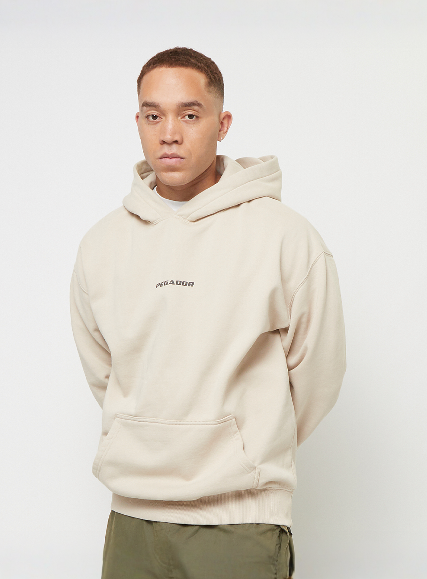 Pegador, Colne Logo Oversized Hoodie, beige, Image 2 of 5