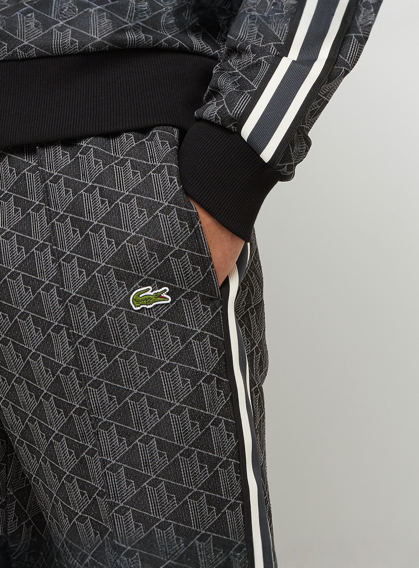 Lacoste, Trackpants Paris with monogramm, black, Image 5 of 7