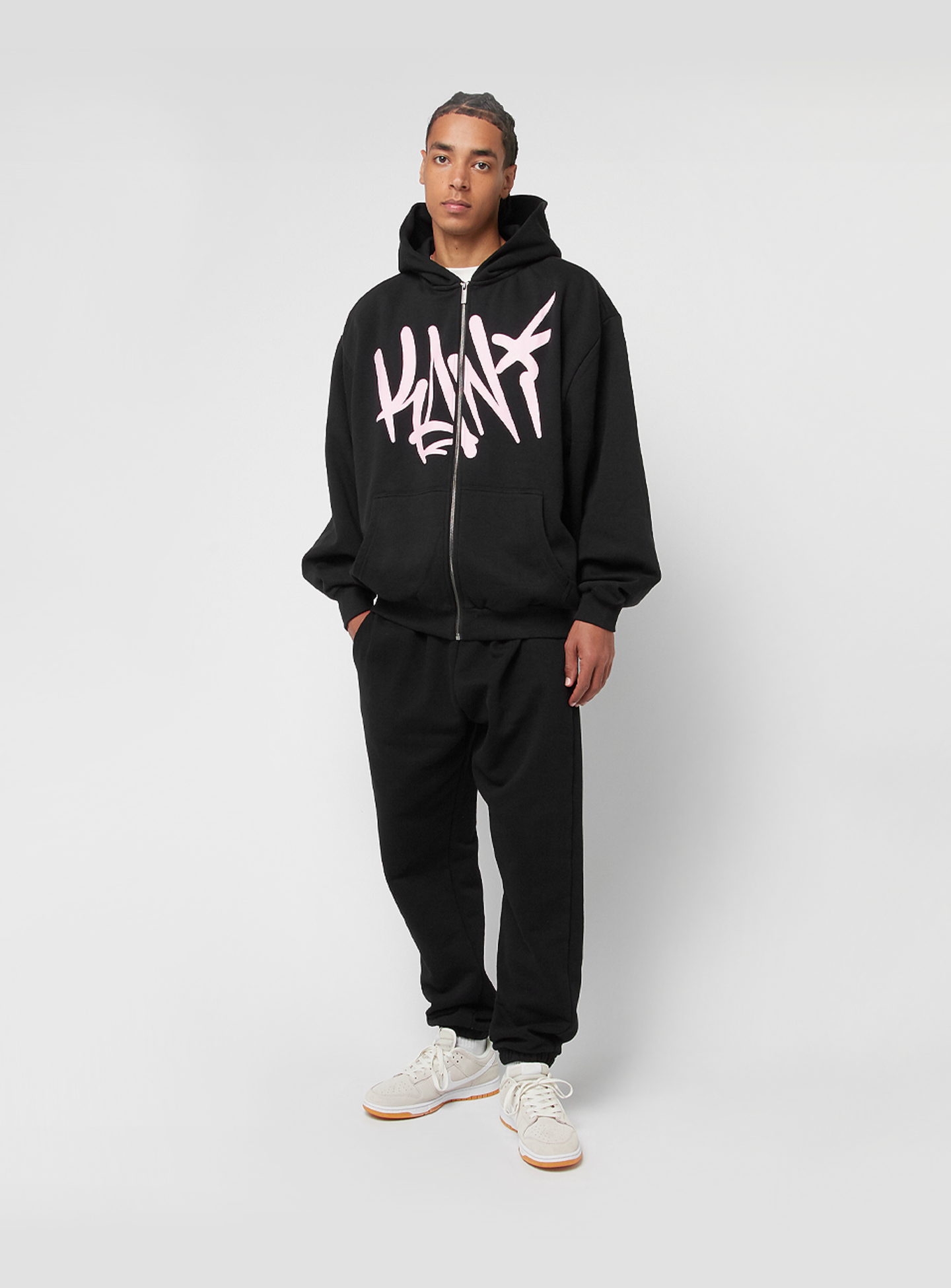 Karl Kani, Woven Signature Kani Oversized Zip Hoodie, black, Image 4 of 4
