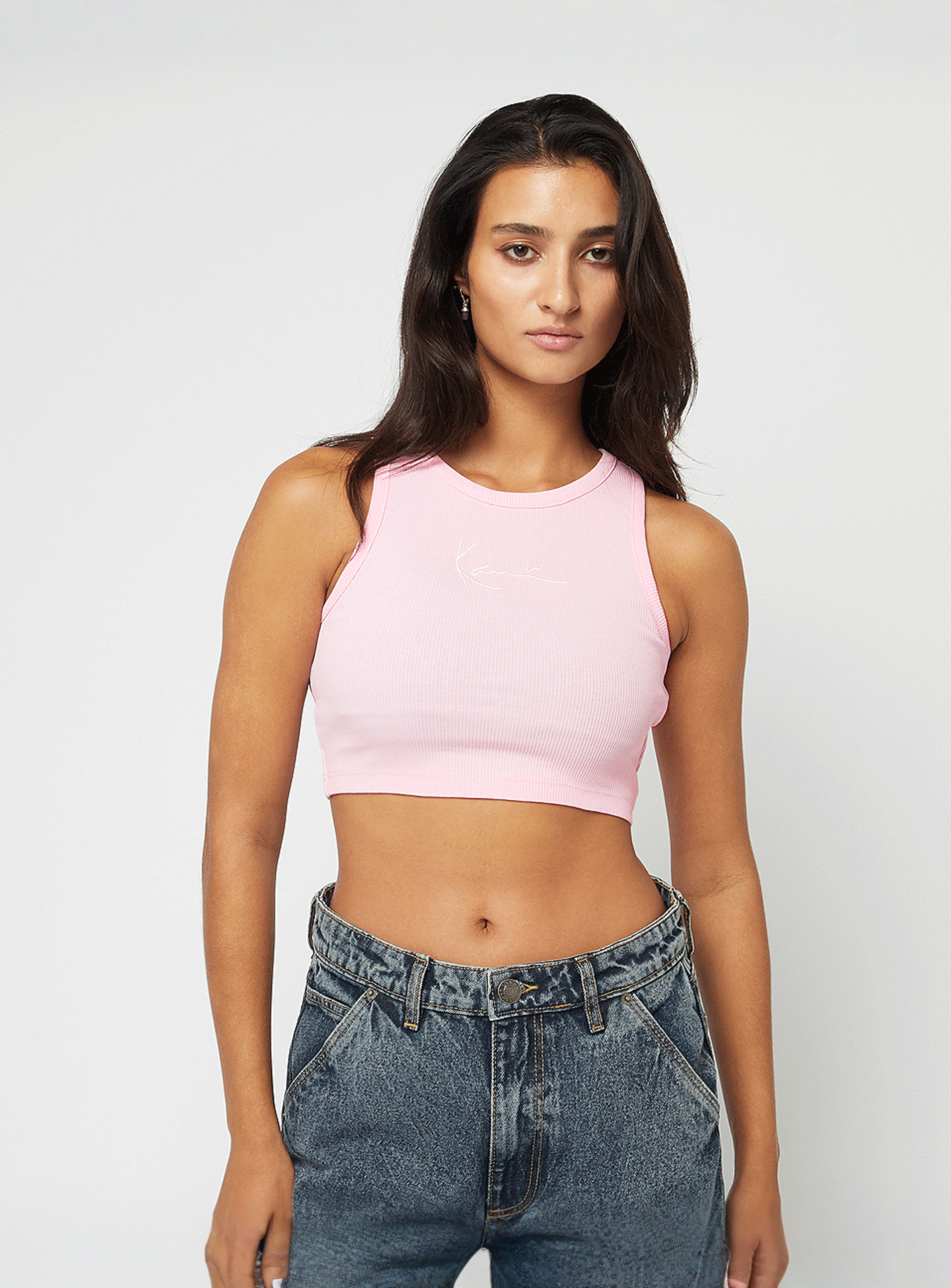 Karl Kani, Small Signature Essential Racer Rib Top, light pink, Image 1 of 4