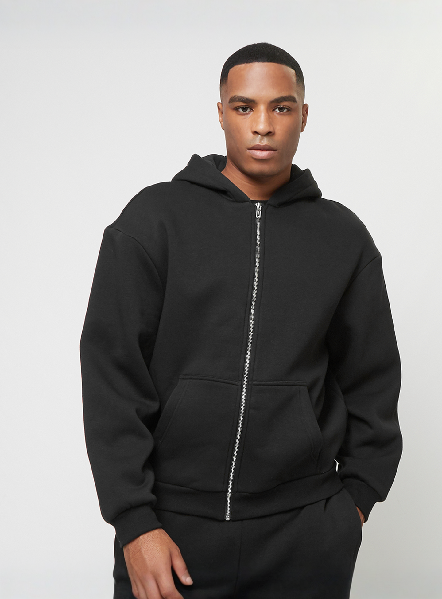 Urban Classics, Fluffy Zip Hoody, black, Image 1 of 4