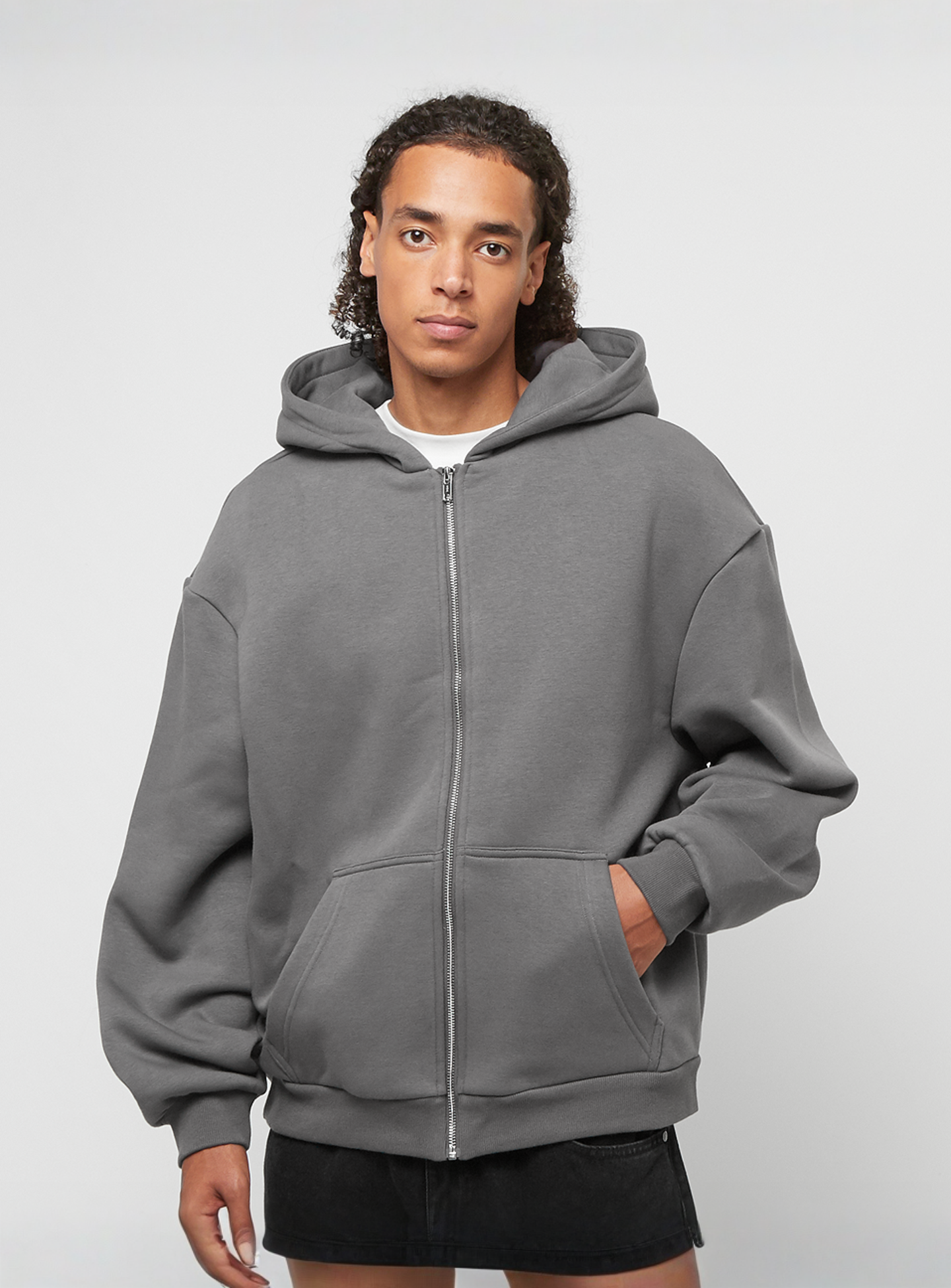 Urban Classics, Fluffy Zip Hoody, grey, Image 1 of 4