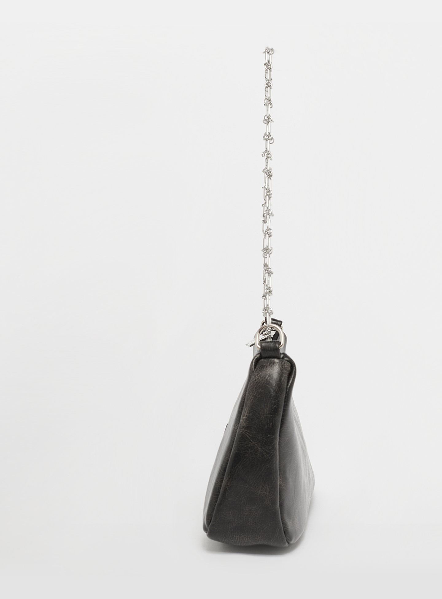 Karl Kani, OG Crackle PU Knot Chain Shoulder Bag, black, Image 2 of 6