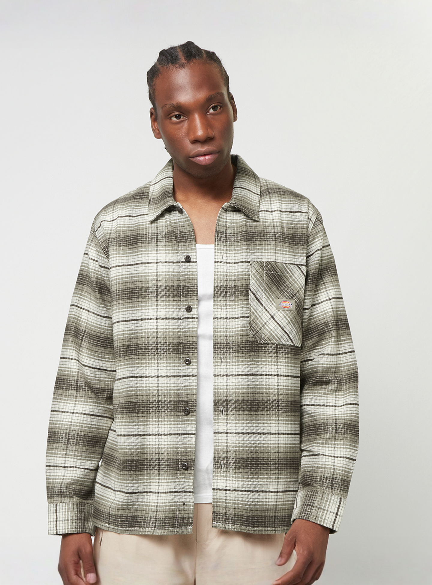 Dickies, FOREST CHECK SHIRT cypress, green, Image 1 of 4