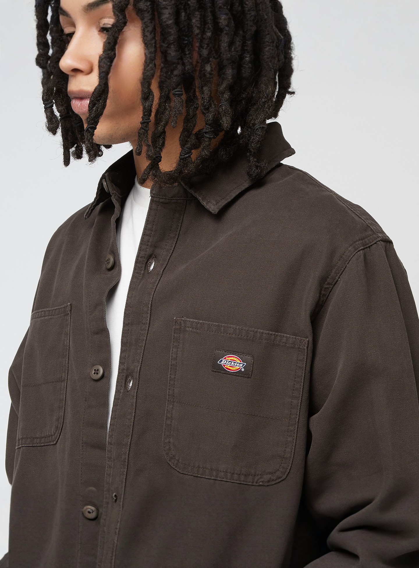 Dickies, Duck Canvas Long Sleeve Shirt, brown, Image 3 of 4
