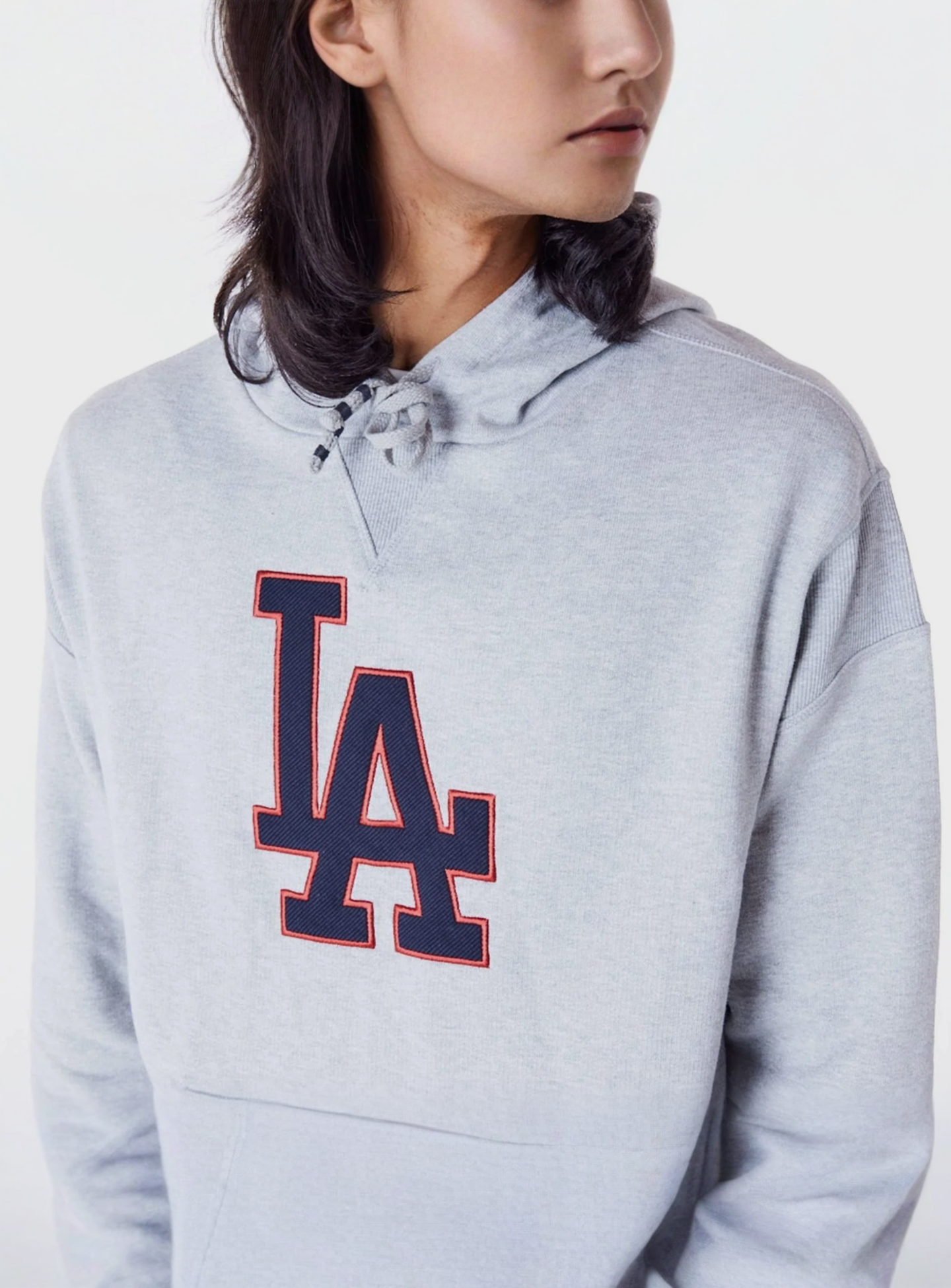 New Era, LA Dodgers MLB Rib Infill Oversized Hoodie, grey, Image 3 of 6
