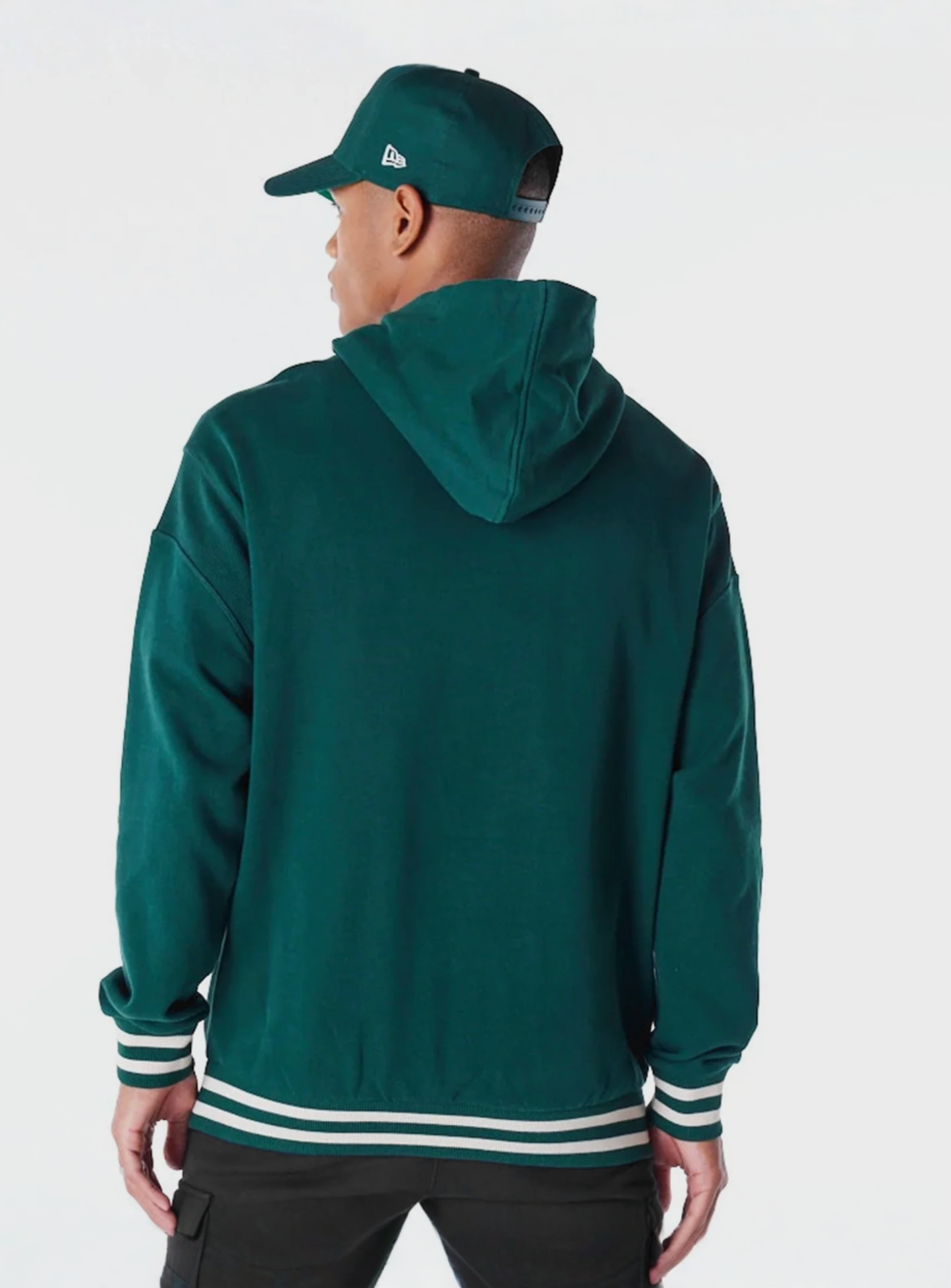 New Era, Oakland Athletics MLB Rib Infill Oversized Hoodie, green, Image 2 of 5