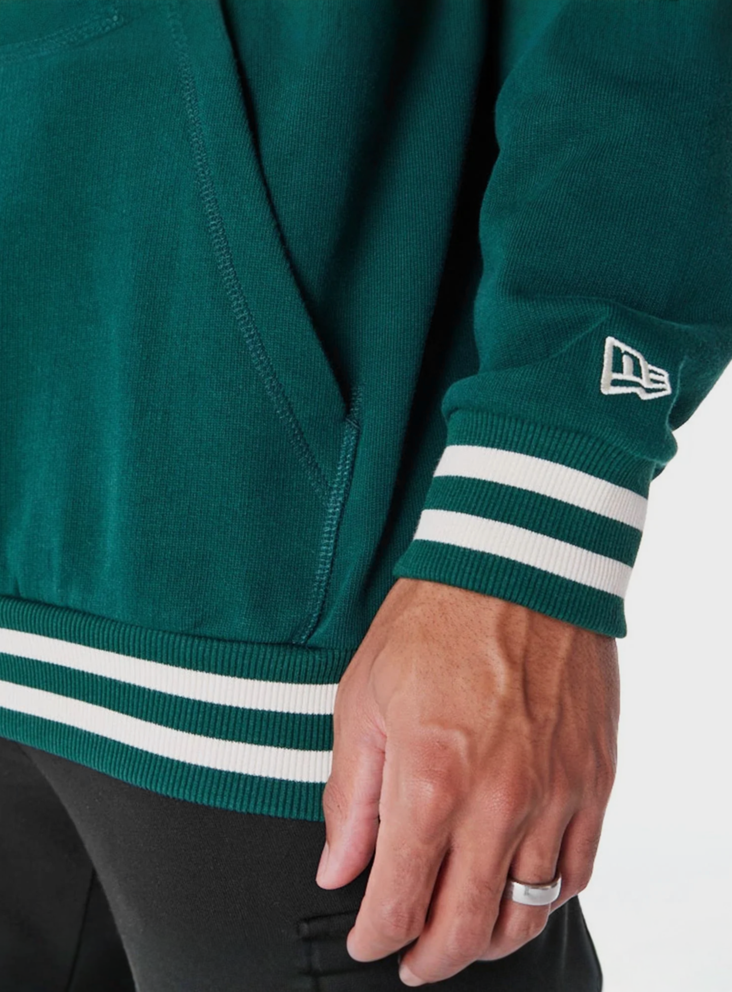 New Era, Oakland Athletics MLB Rib Infill Oversized Hoodie, green, Image 5 of 5