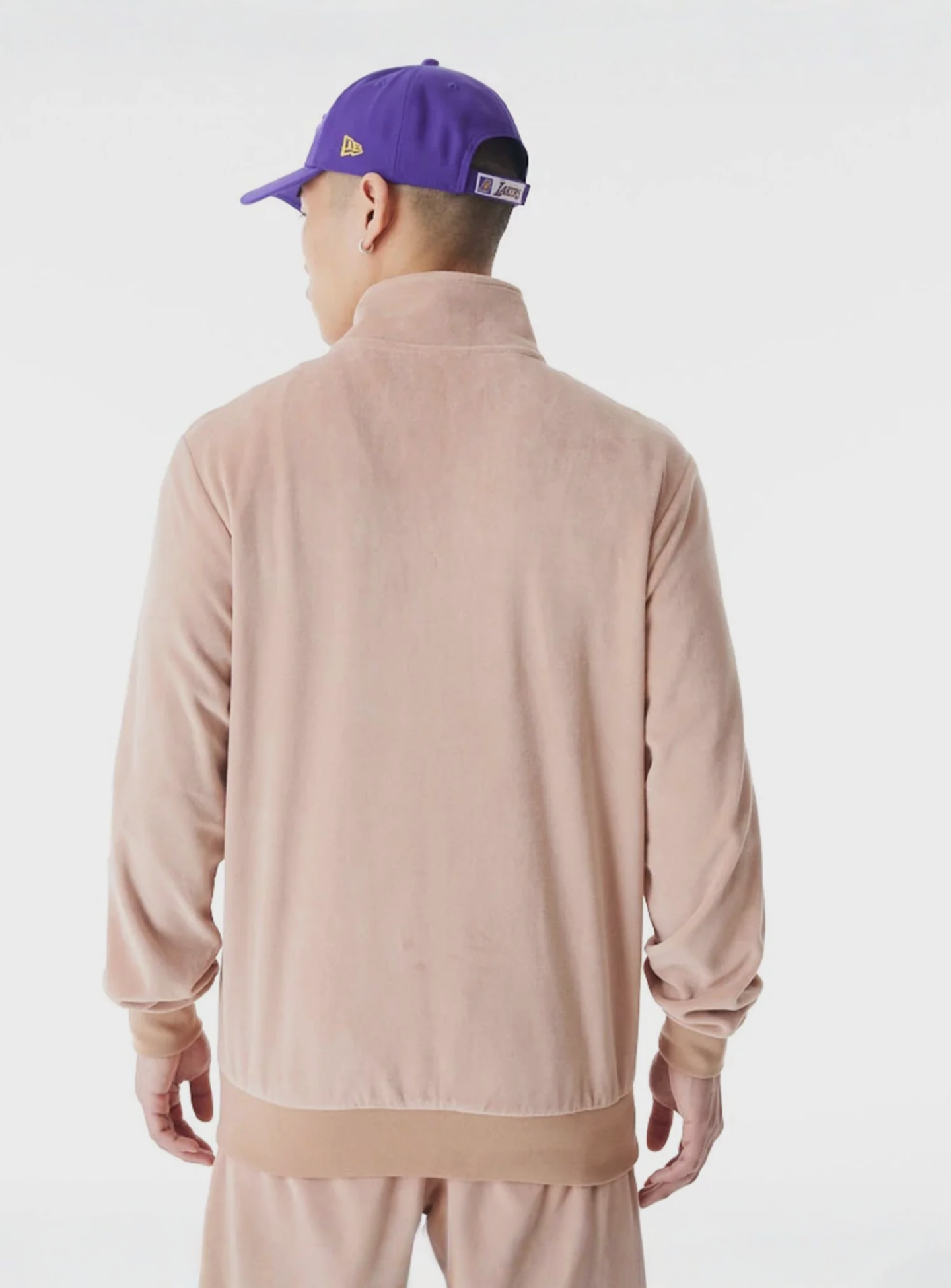 New Era, LA Lakers NBA Lifestyle Velours Trackjacket, beige, Image 2 of 5
