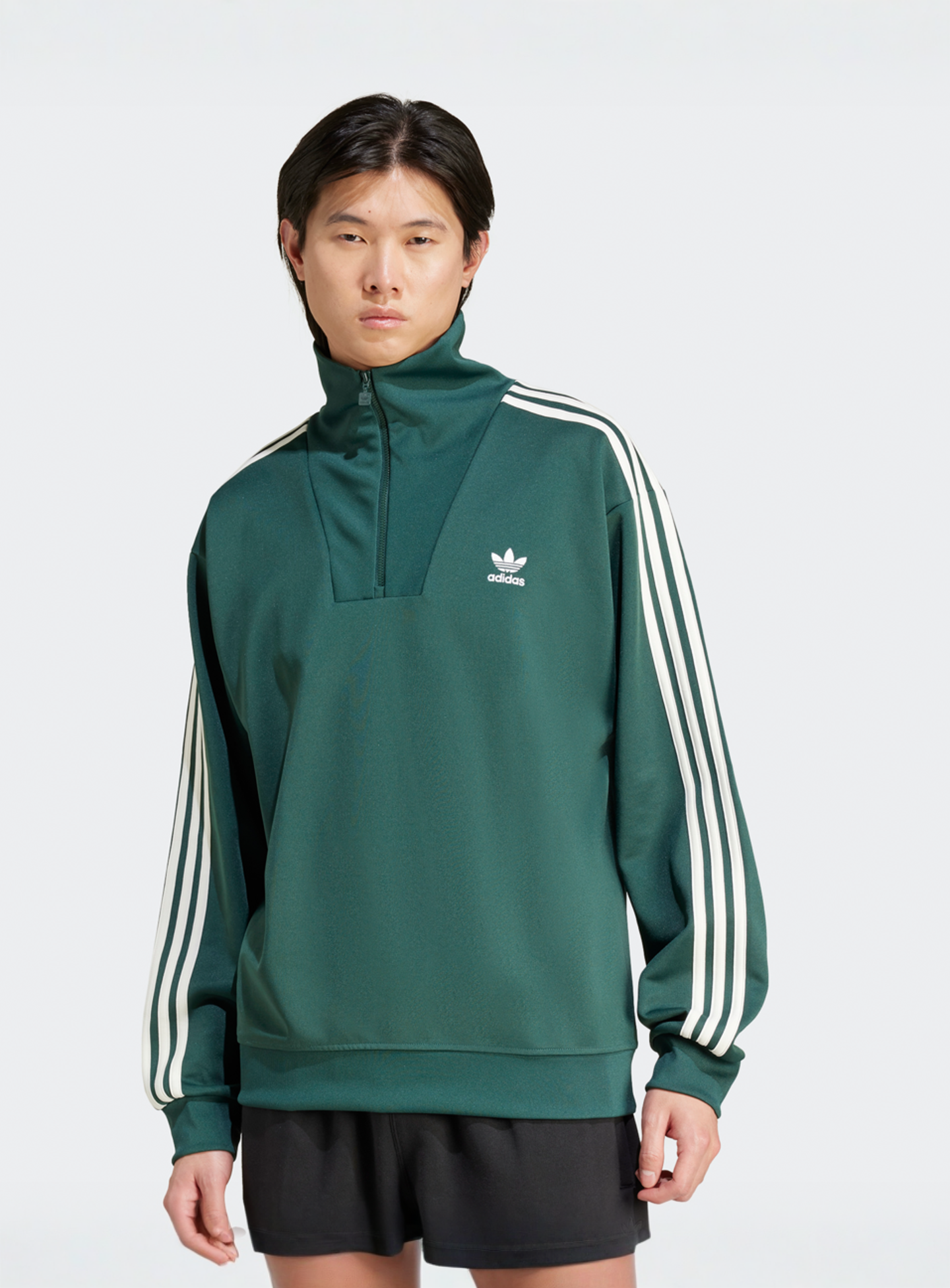 adidas Originals, Funnelneck Tracktop, green, Image 1 of 5