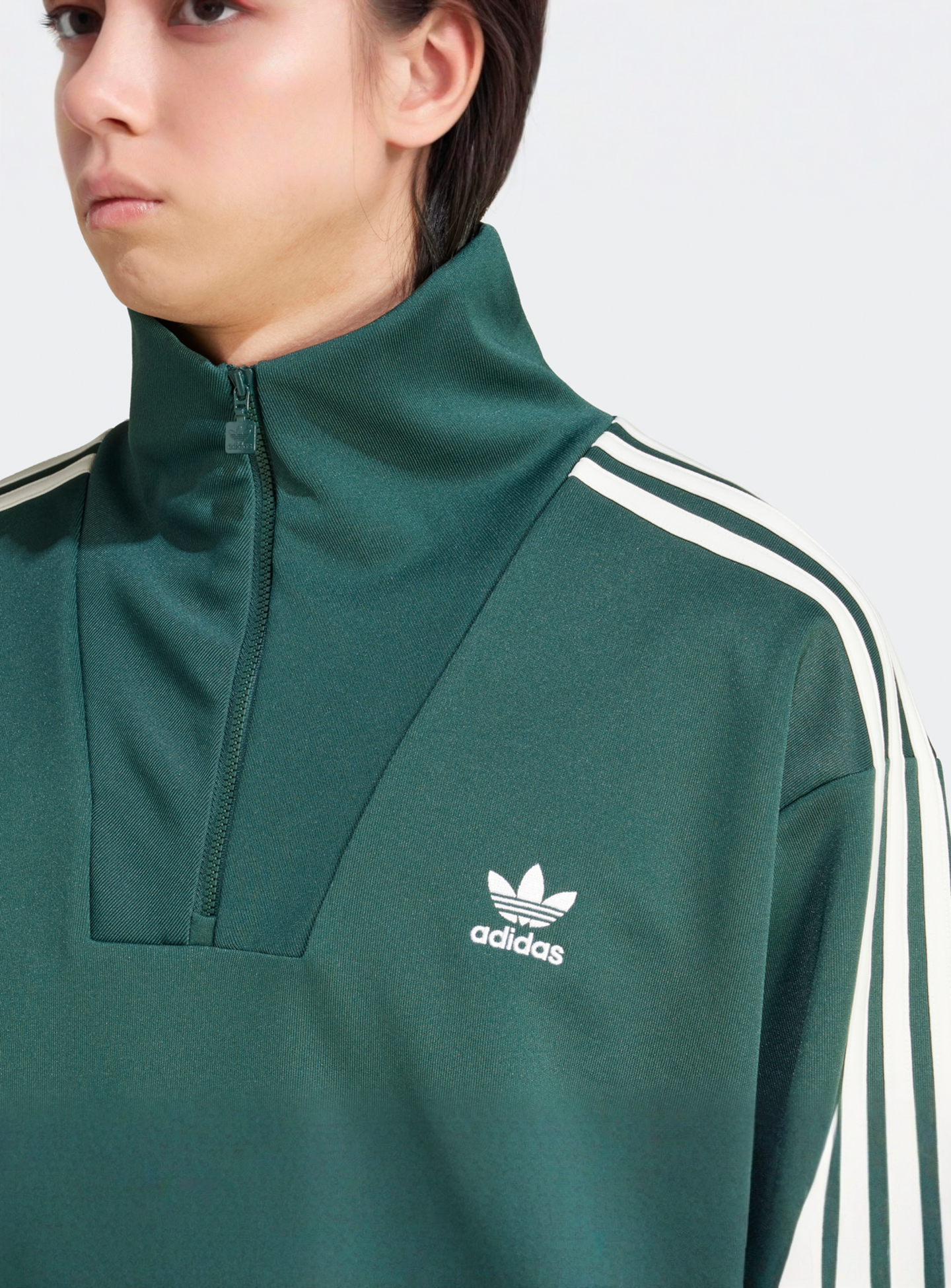 adidas Originals, Funnelneck Tracktop, green, Image 3 of 5