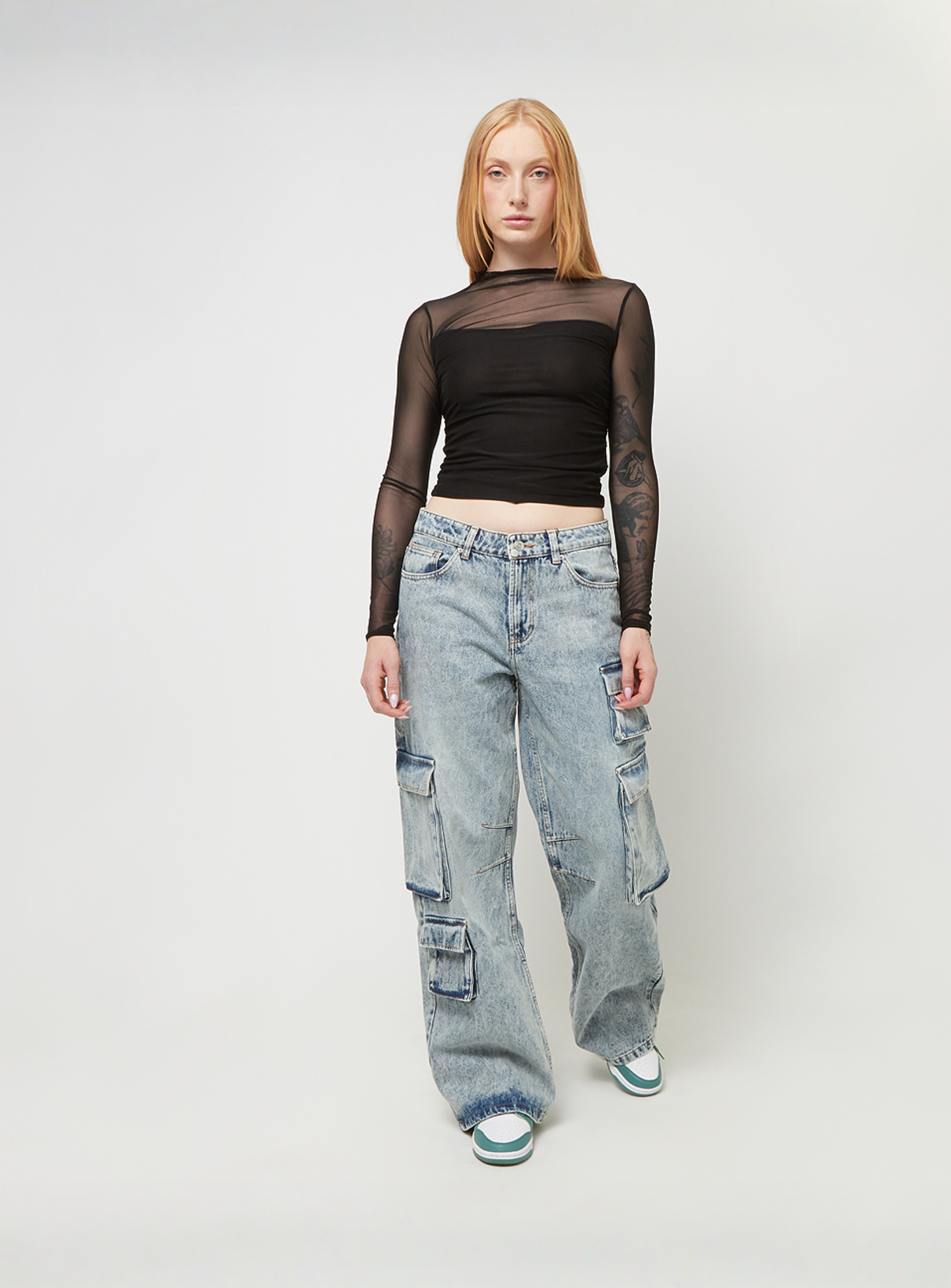 Decibel, Mesh Cropped Longsleeve, black, Image 3 of 3