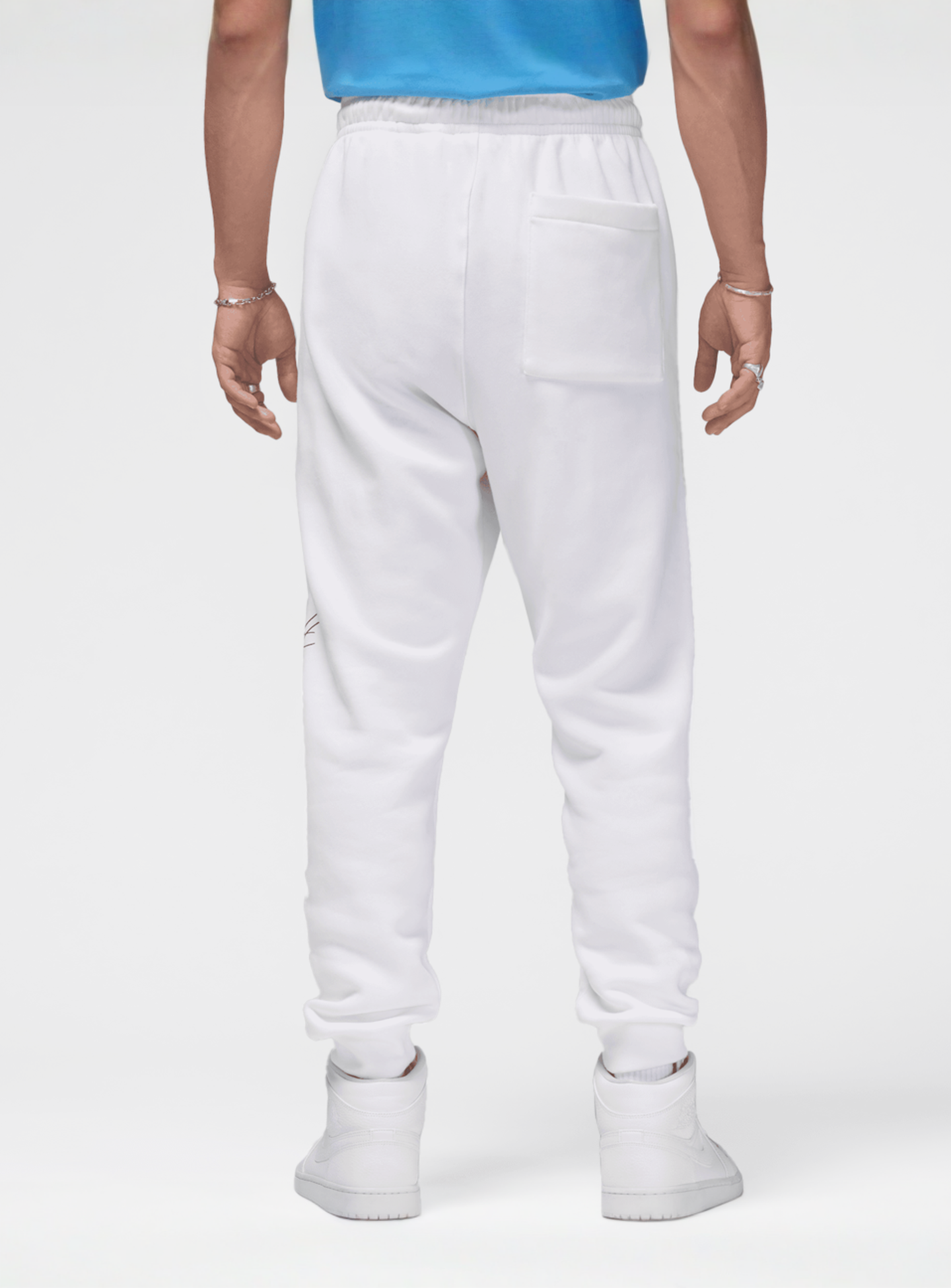 Jordan, Essential Fleece Baseline Pants, white, Image 2 of 6