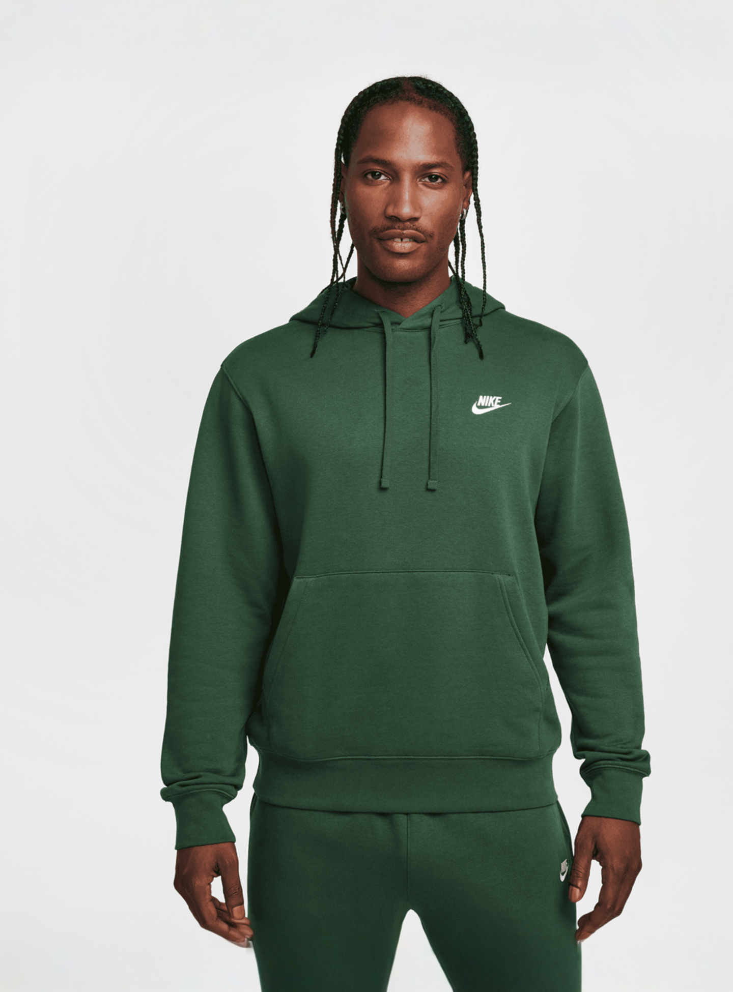 Nike, Sportswear Club Fleece Hoodie, green, Image 1 of 7
